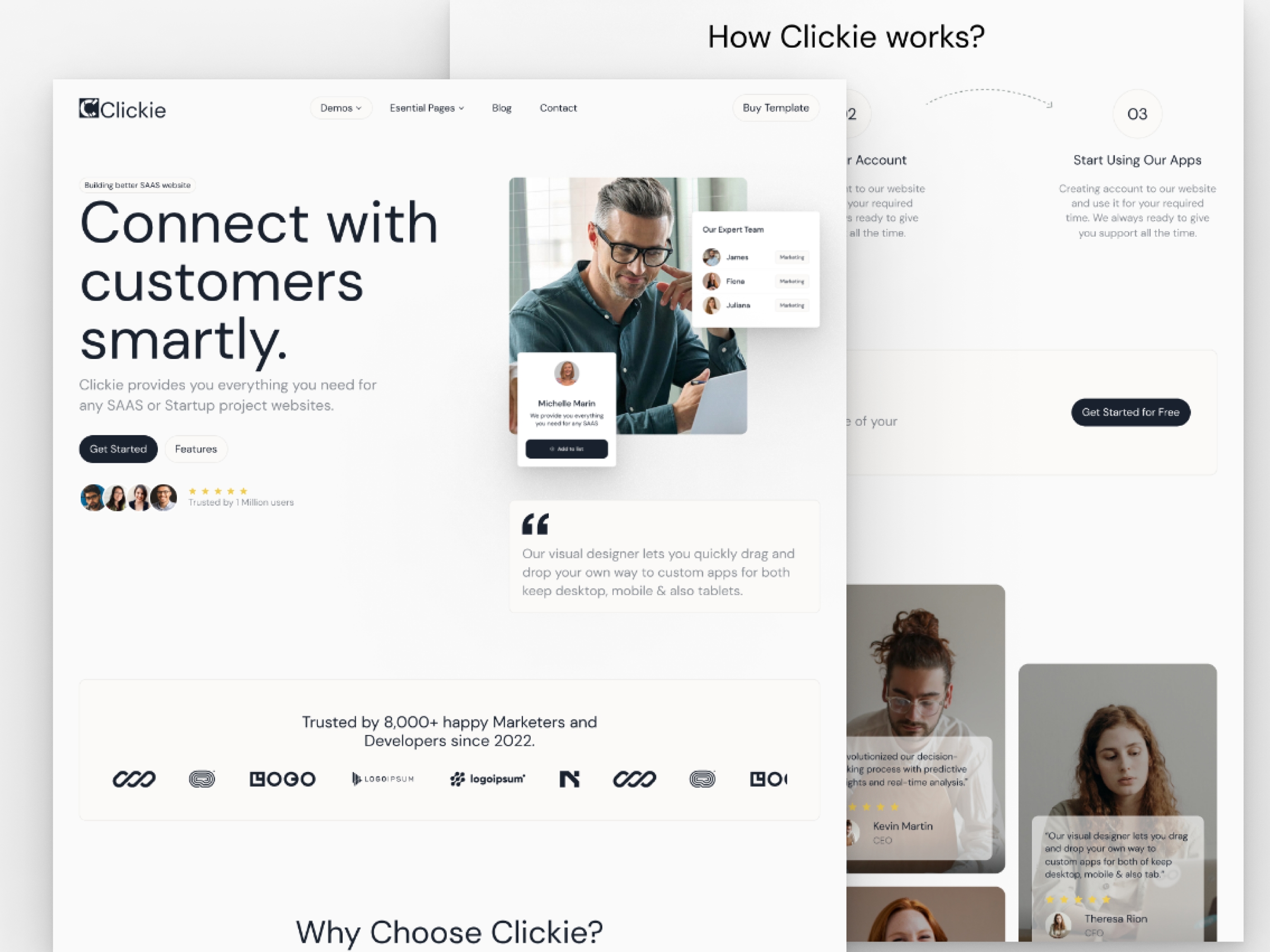 Clickie Framer template preview 2