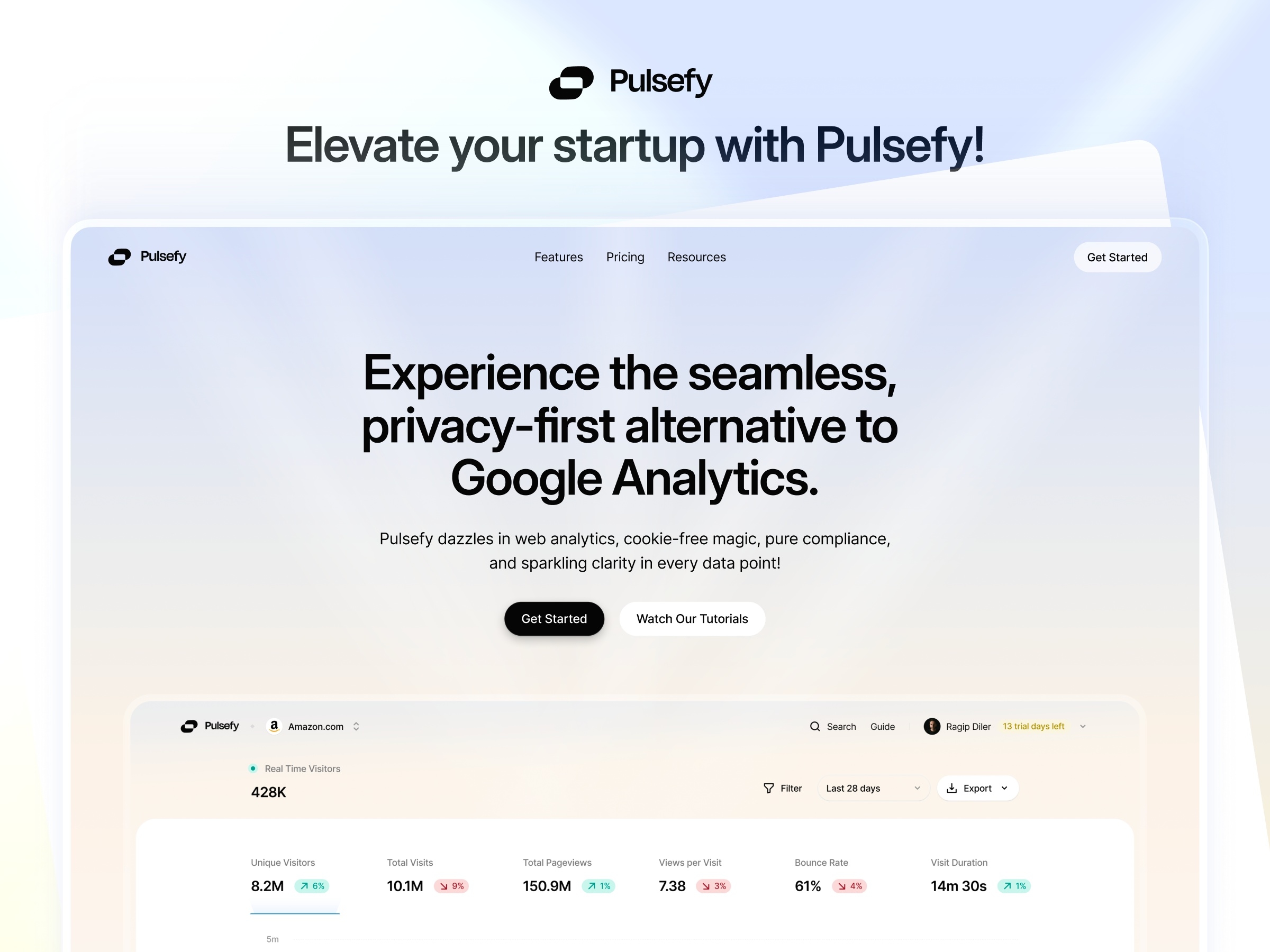 Pulsefy Framer template preview 1