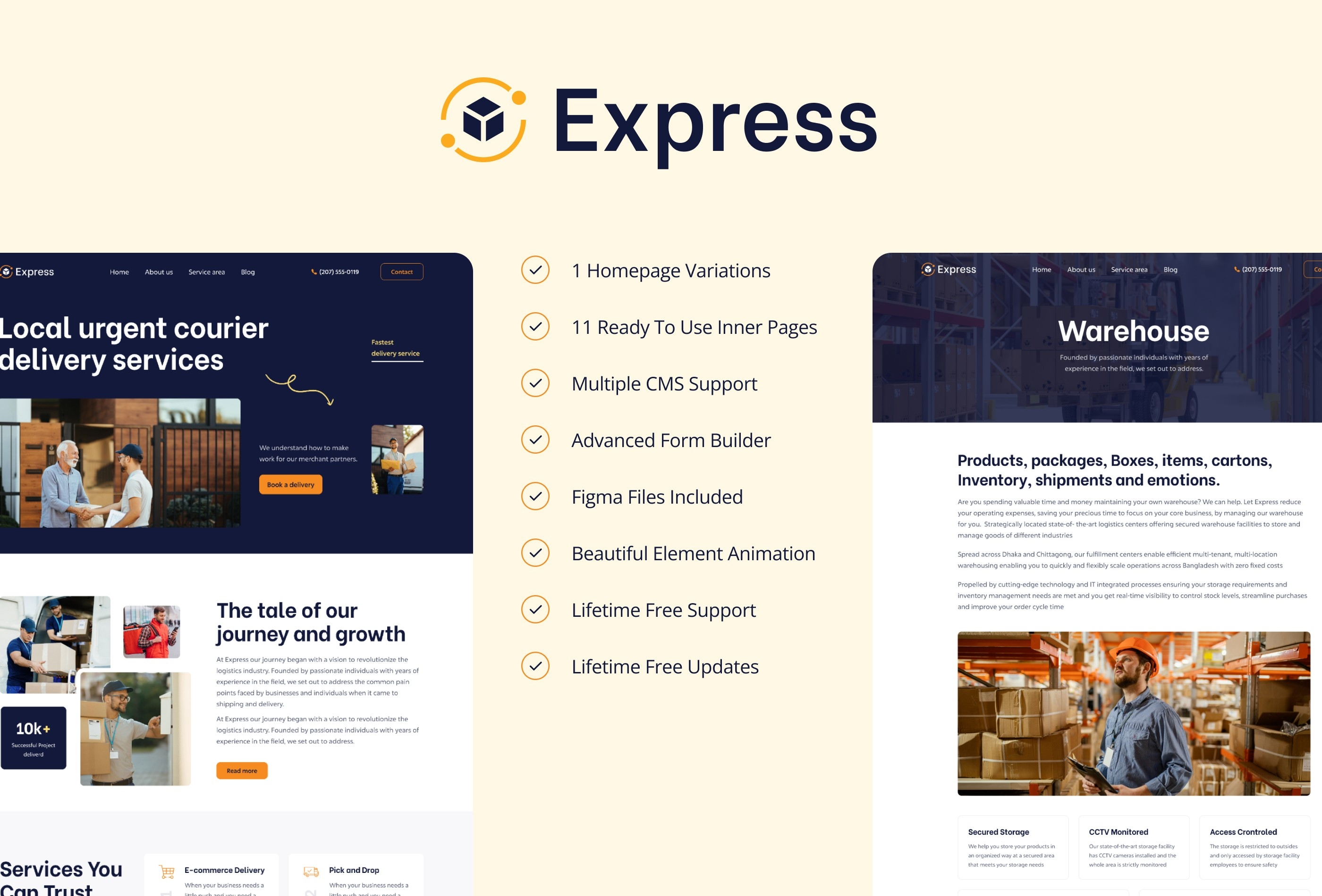 Express Framer template preview 2