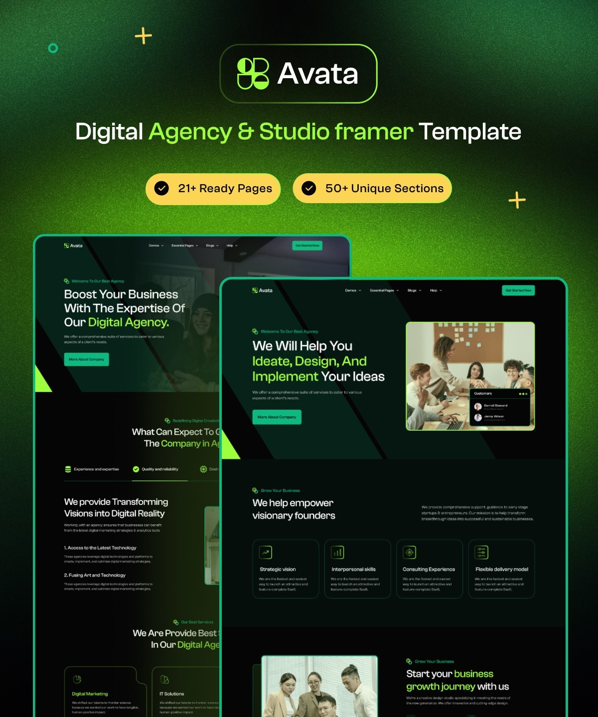 Avata Framer template preview 1