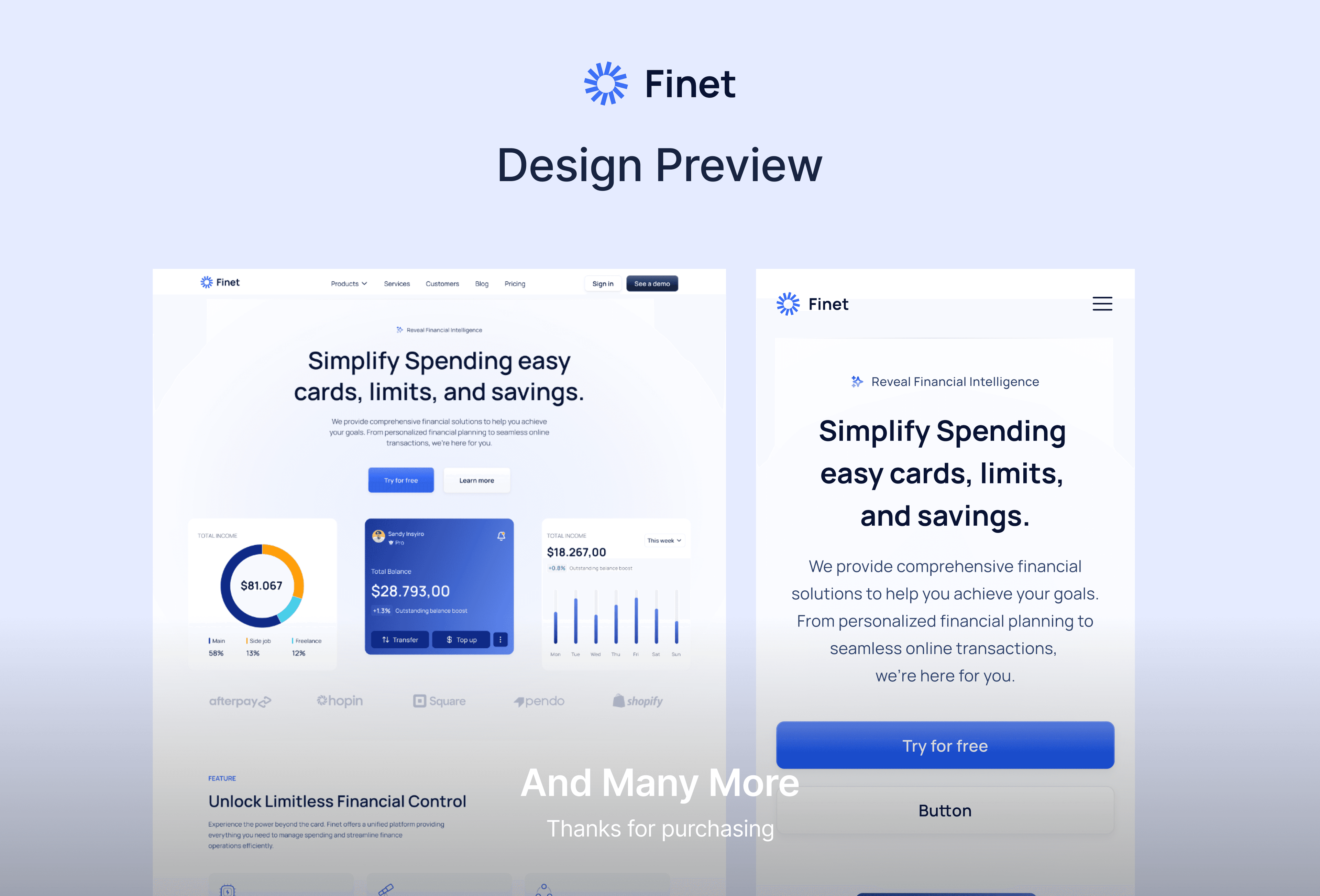 Finet Framer template preview 3