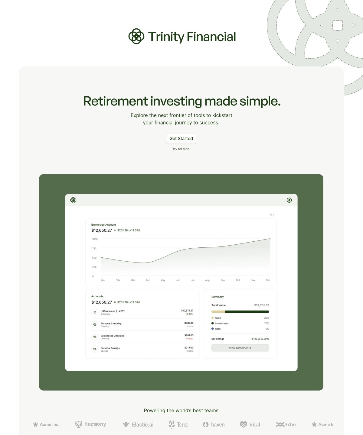 TrinityFinancial Framer template preview 1