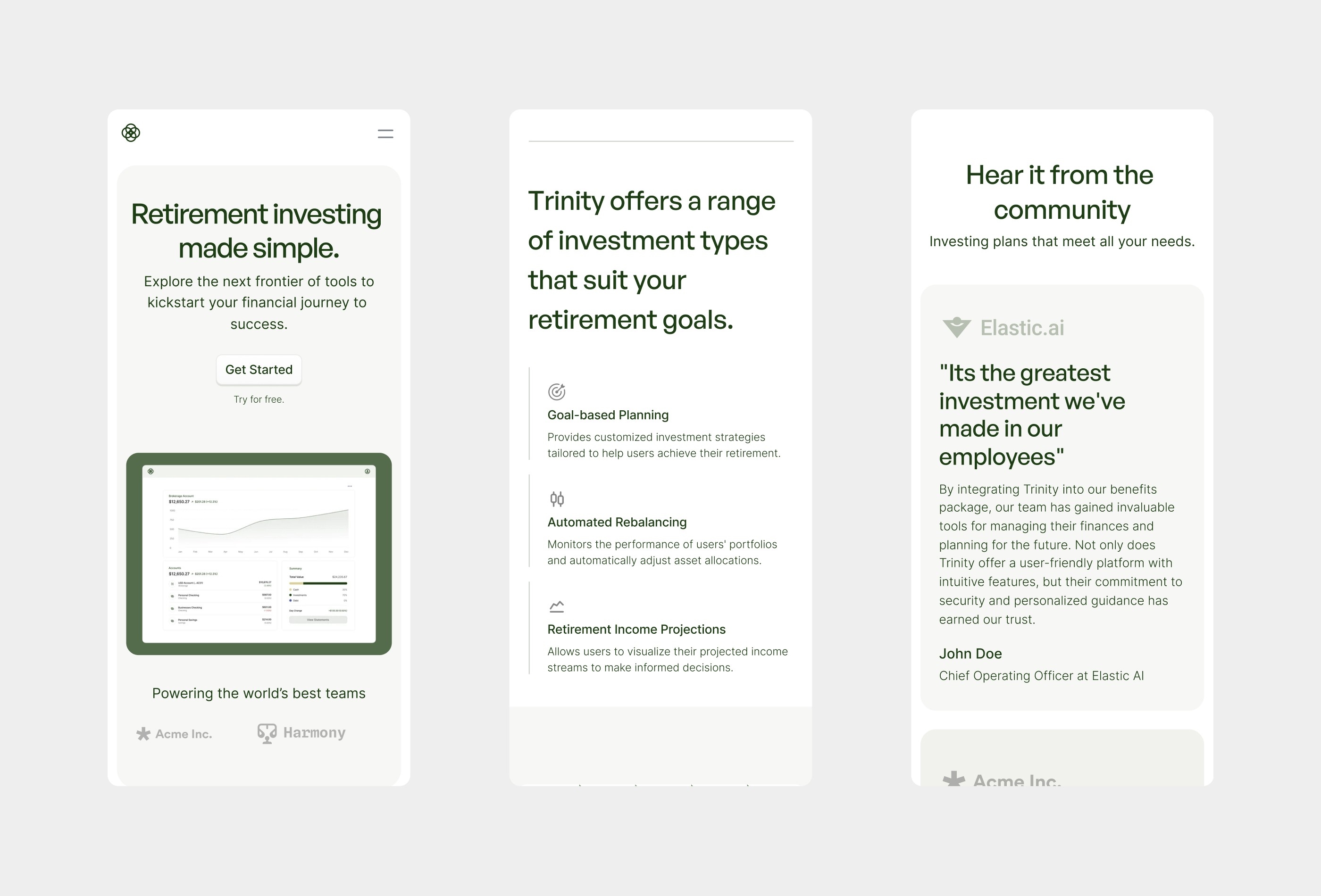 TrinityFinancial Framer template preview 4