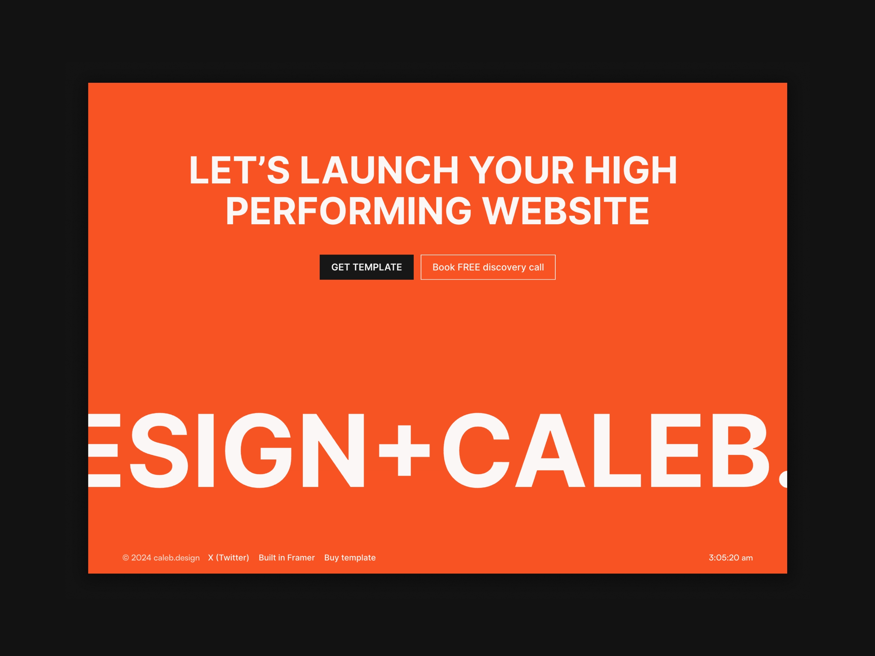 calebdesign Framer template preview 3