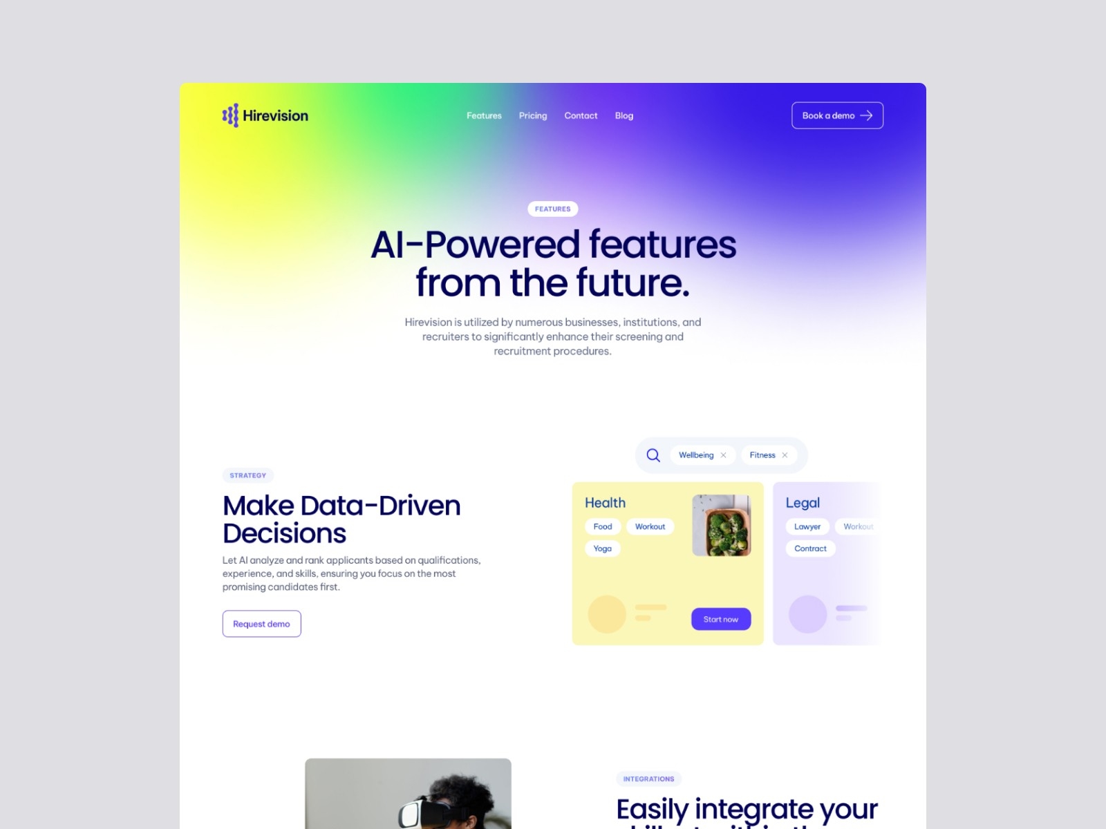 Hirevision Framer template preview 3