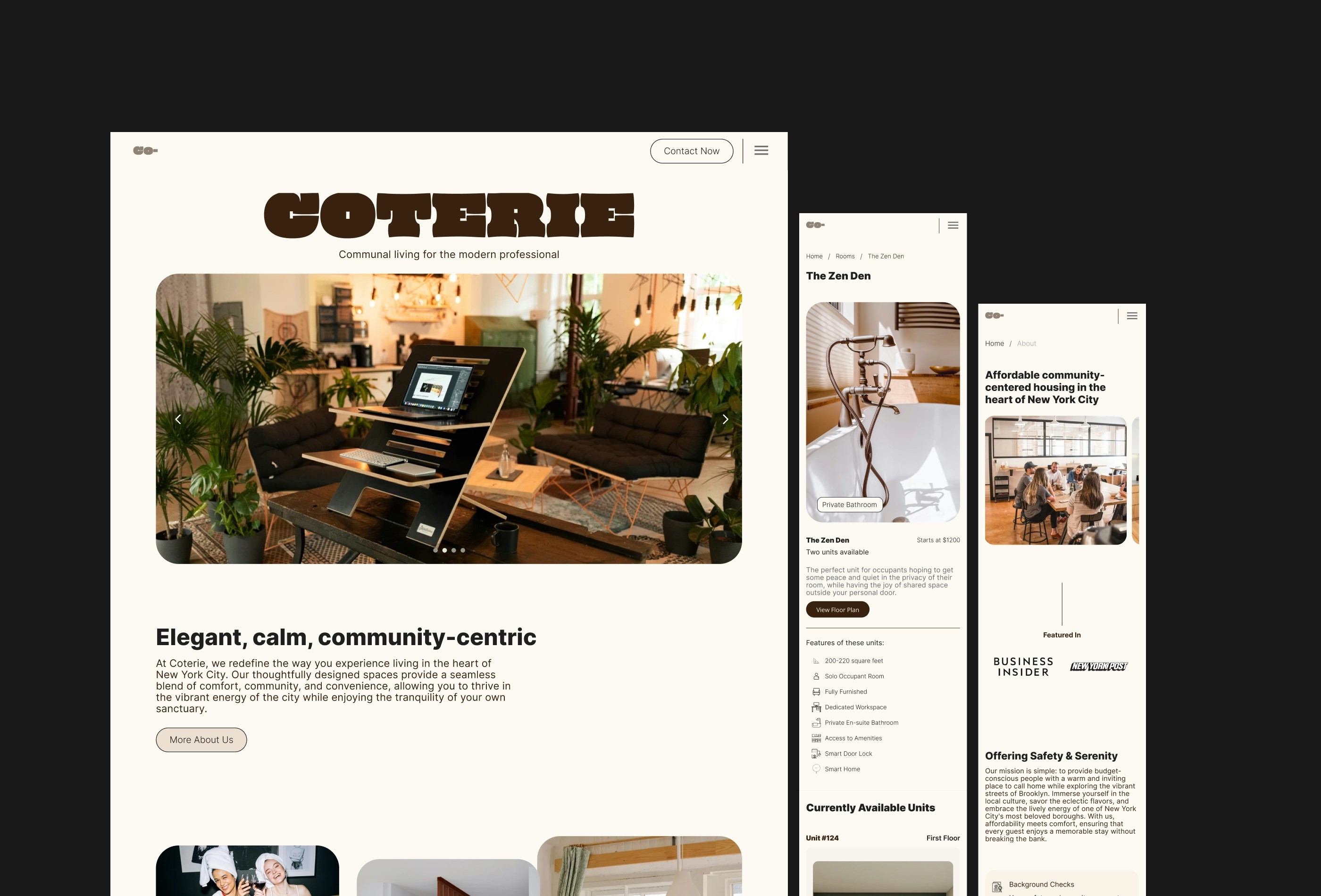 Coterie Framer template preview 2