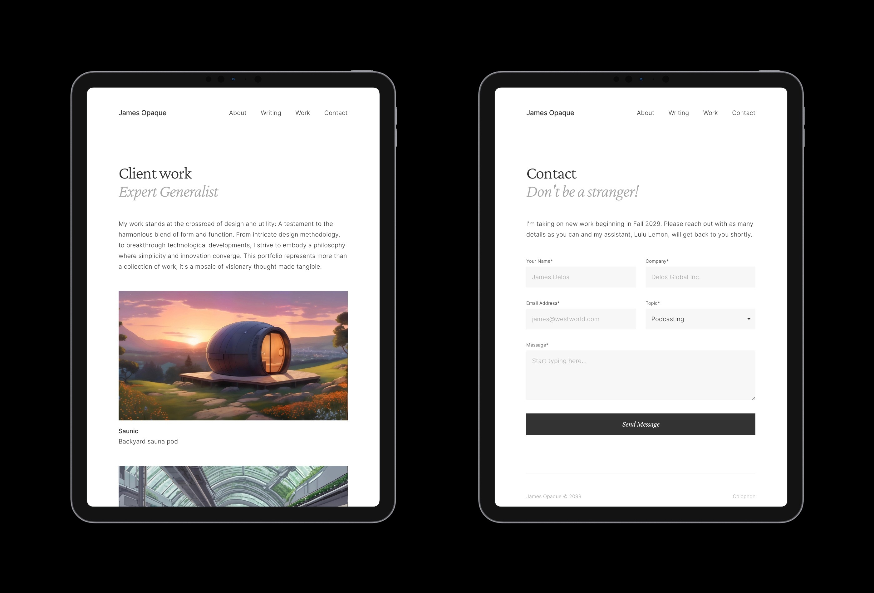 Opaque Framer template preview 2