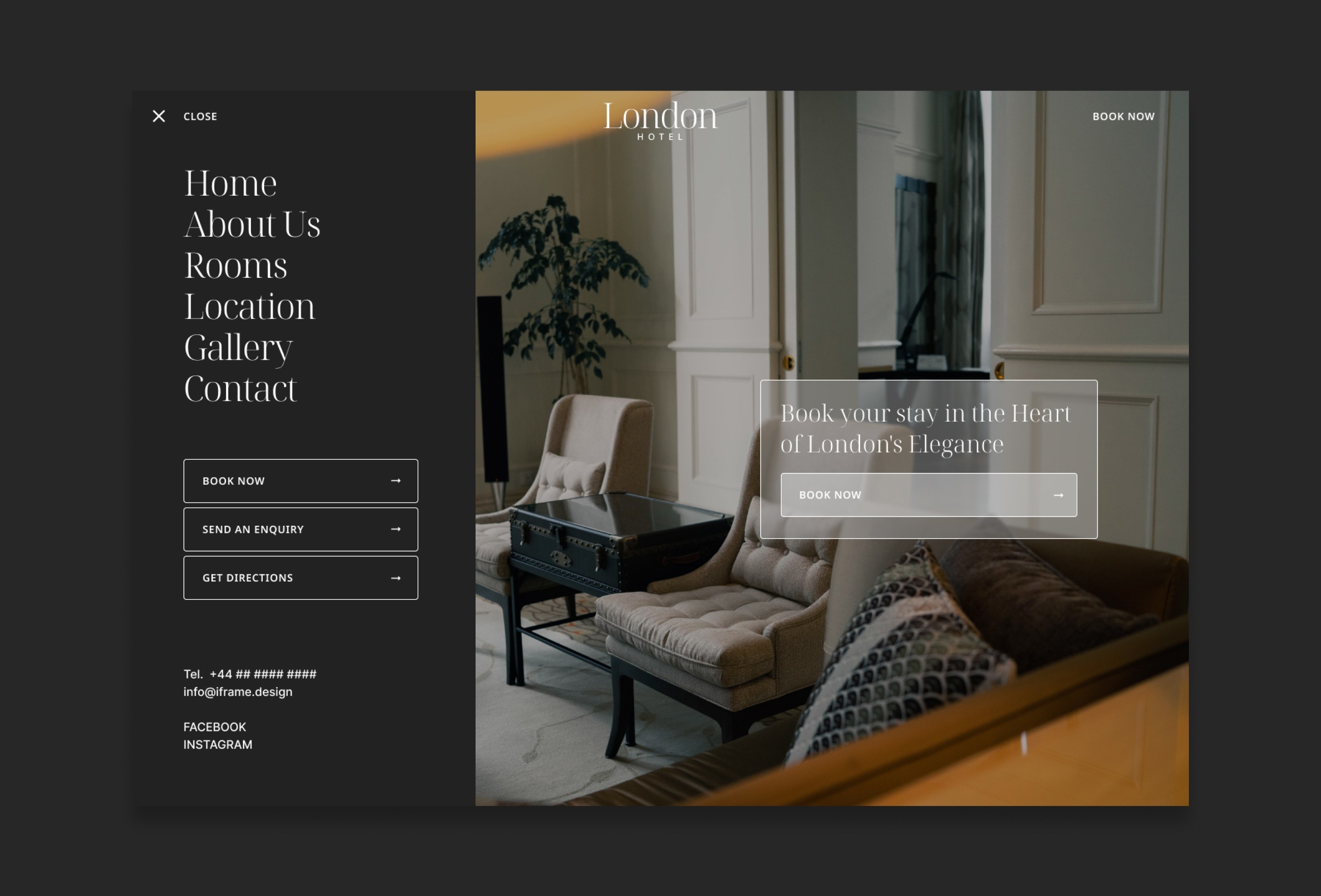 LondonHotel Framer template preview 3