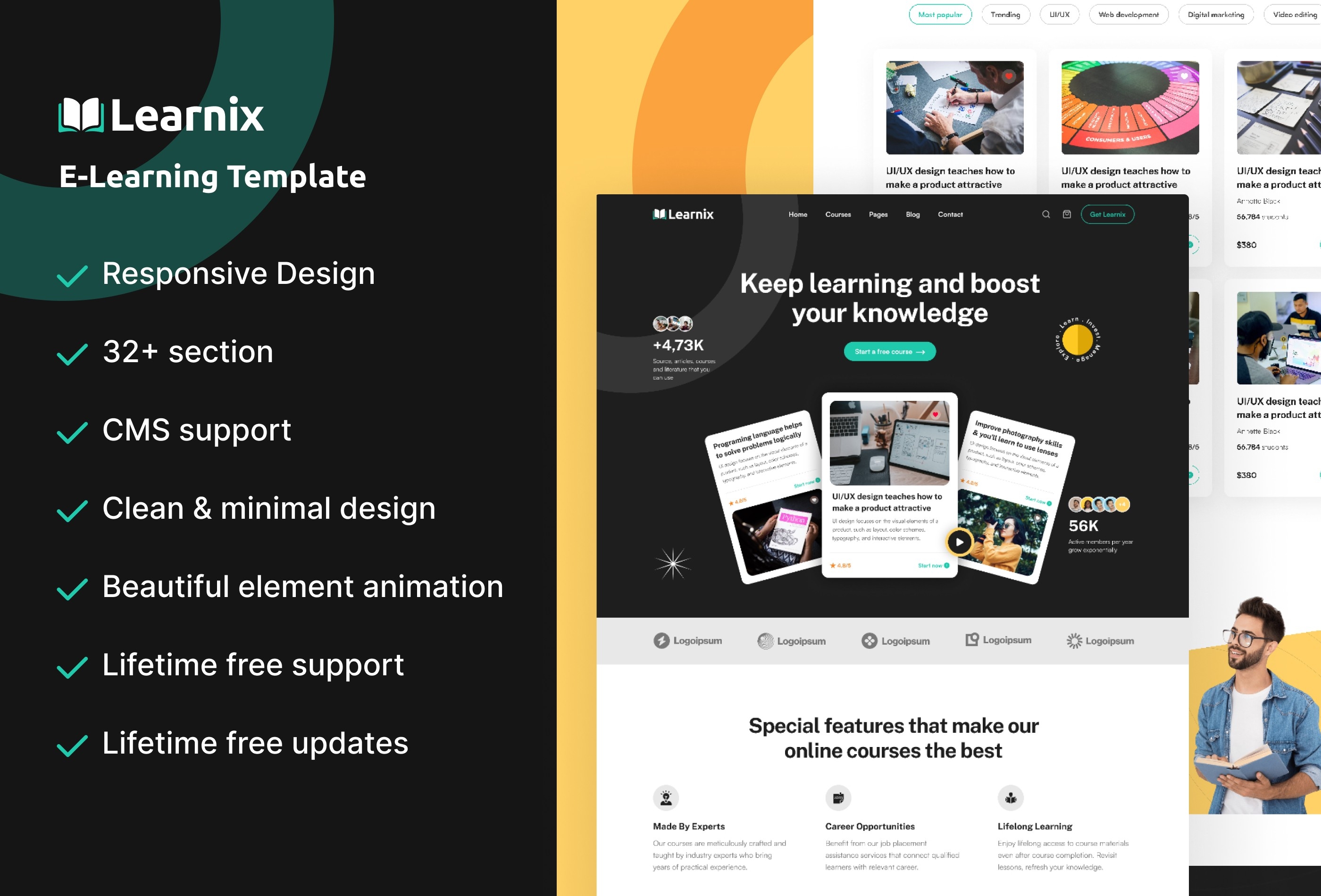 Learnix Framer template preview 2