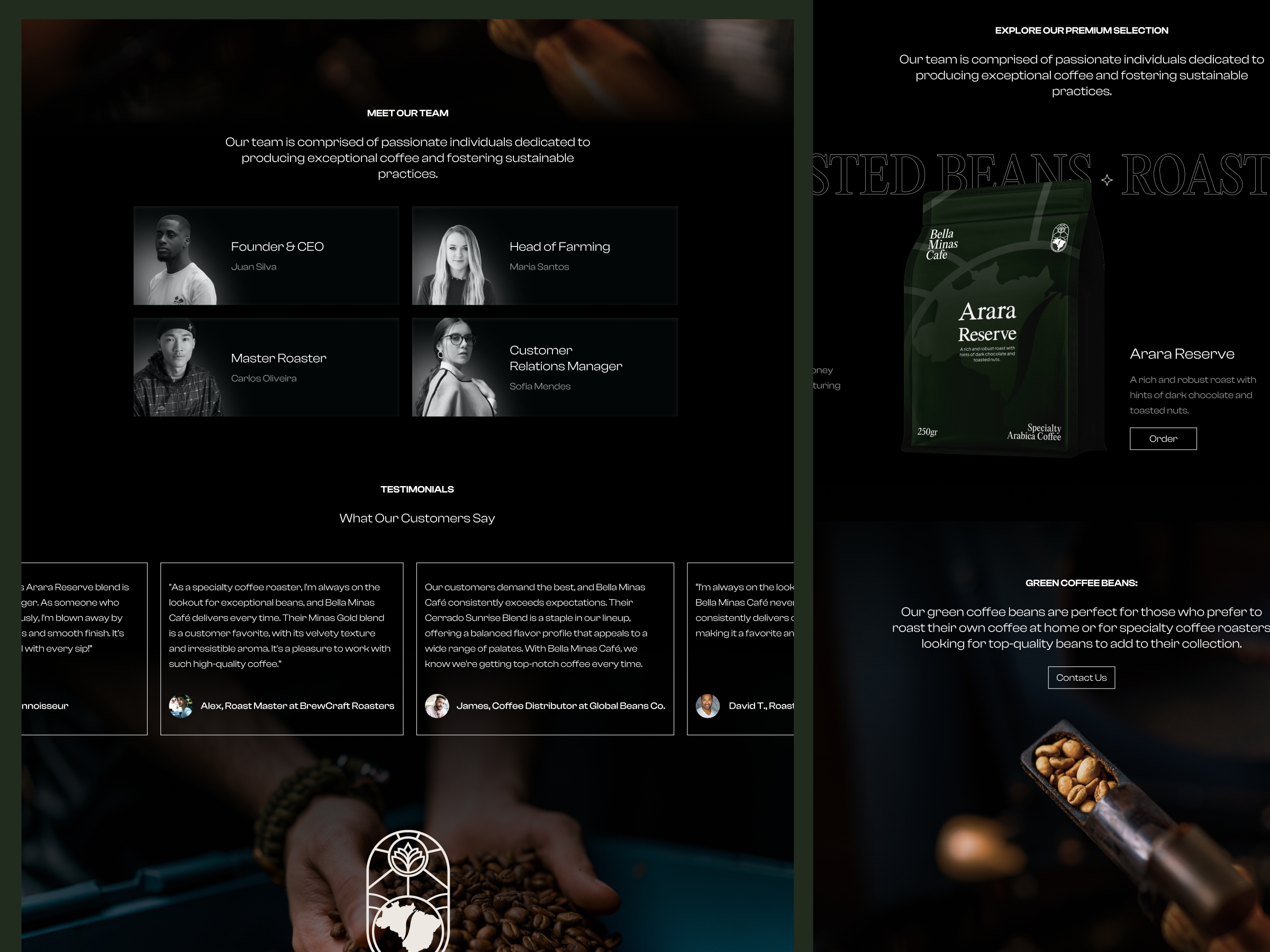 Minas Coffee Framer template preview 3