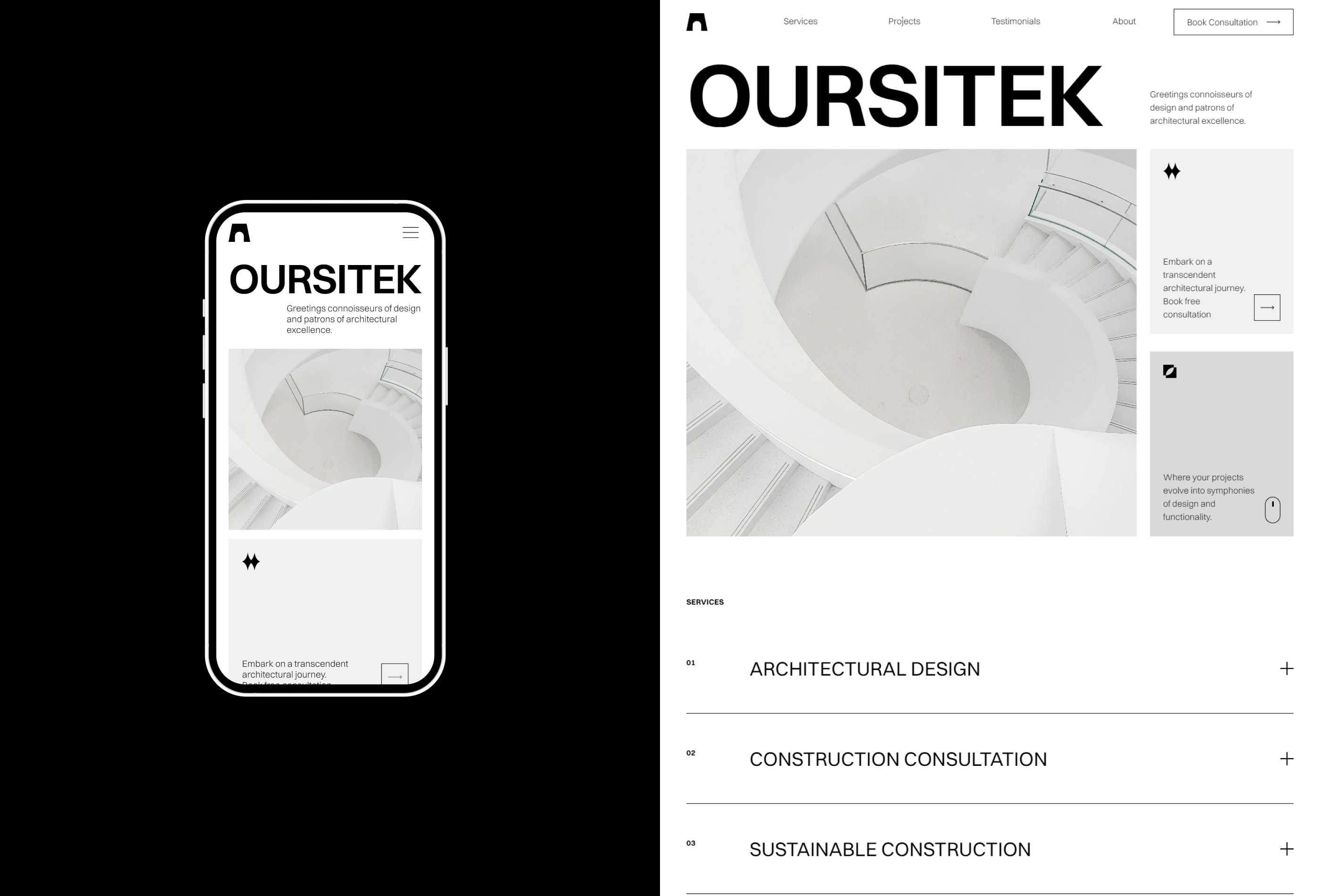 Oursitek Framer template preview 2