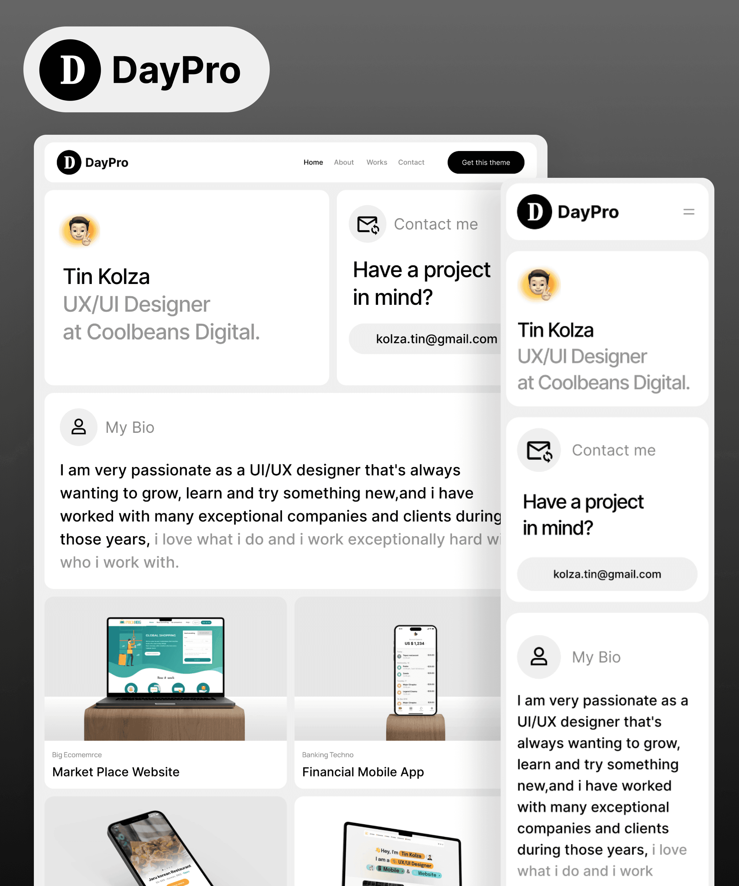 DayPro Framer template preview 1