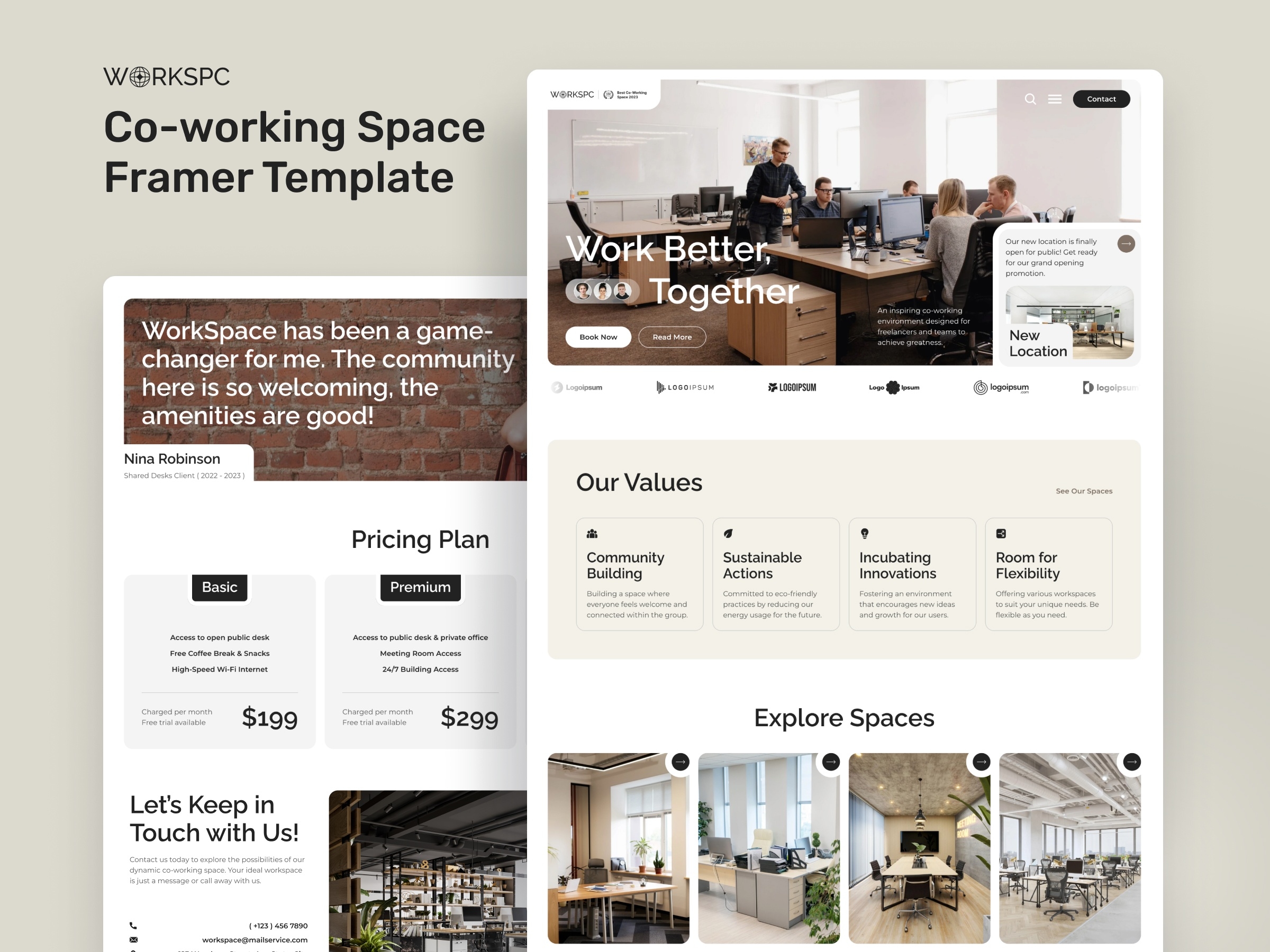 WorkScape Framer template preview 1