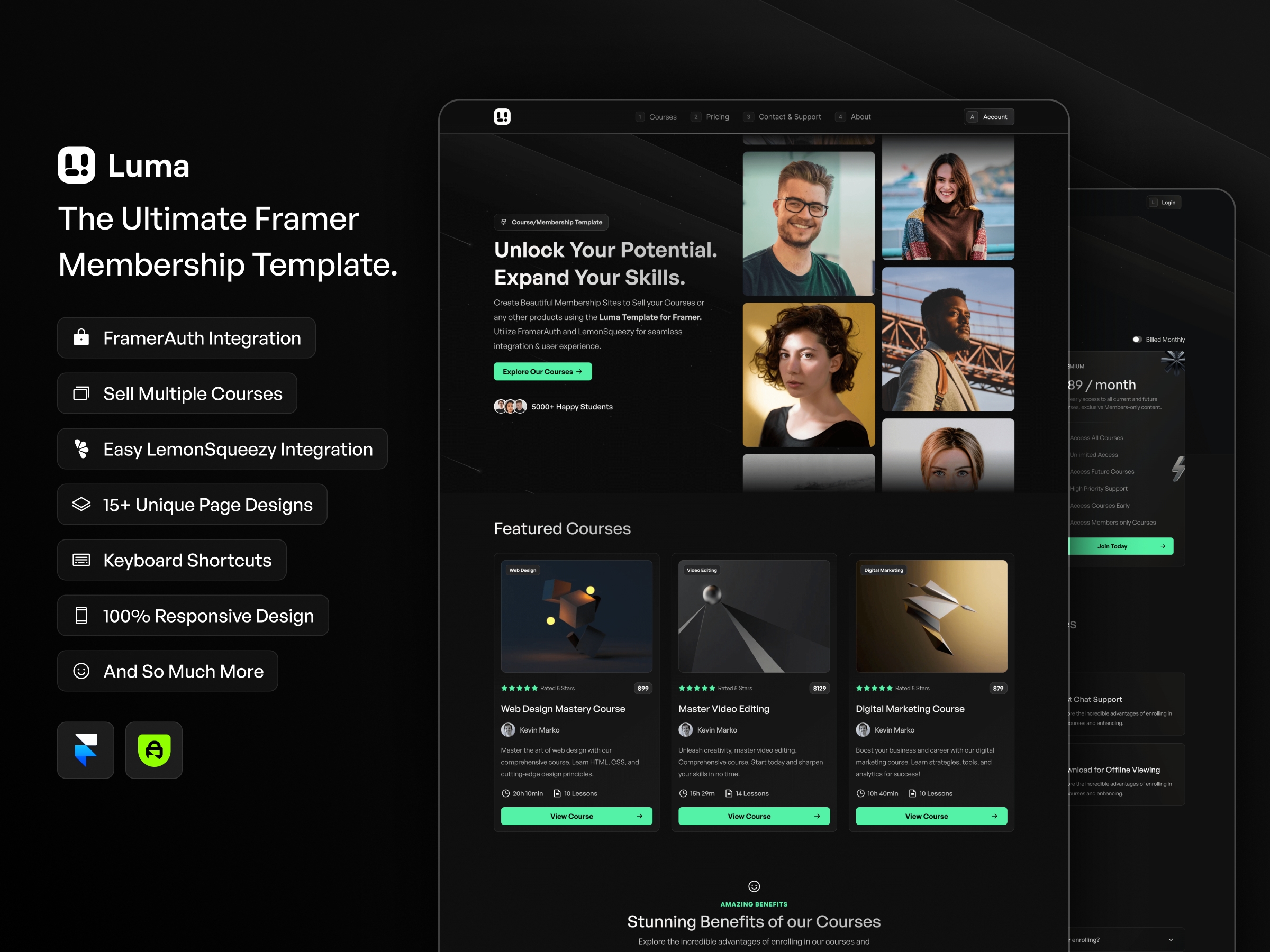 Luma Framer template preview 2