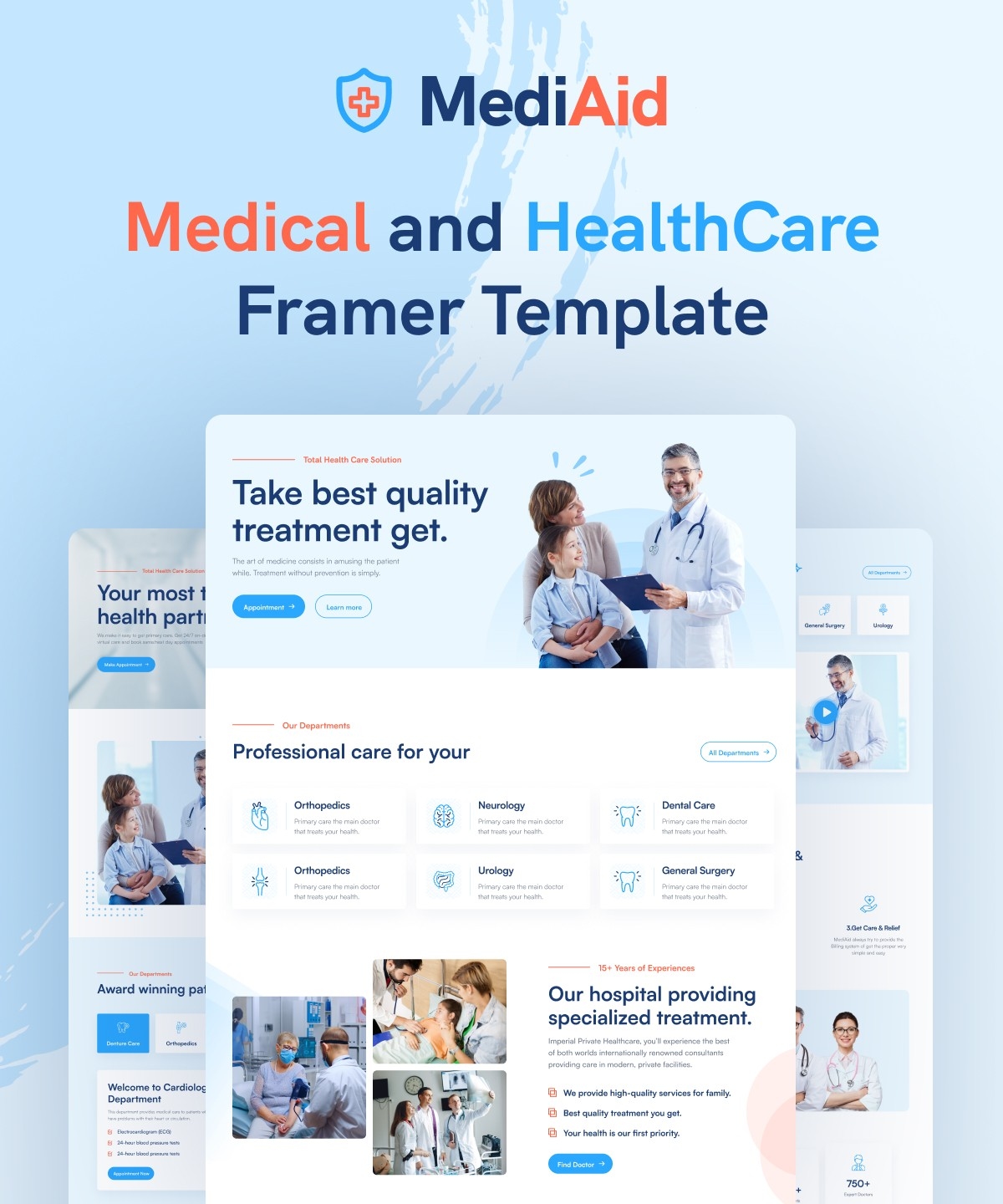 MediAid Framer template preview 1