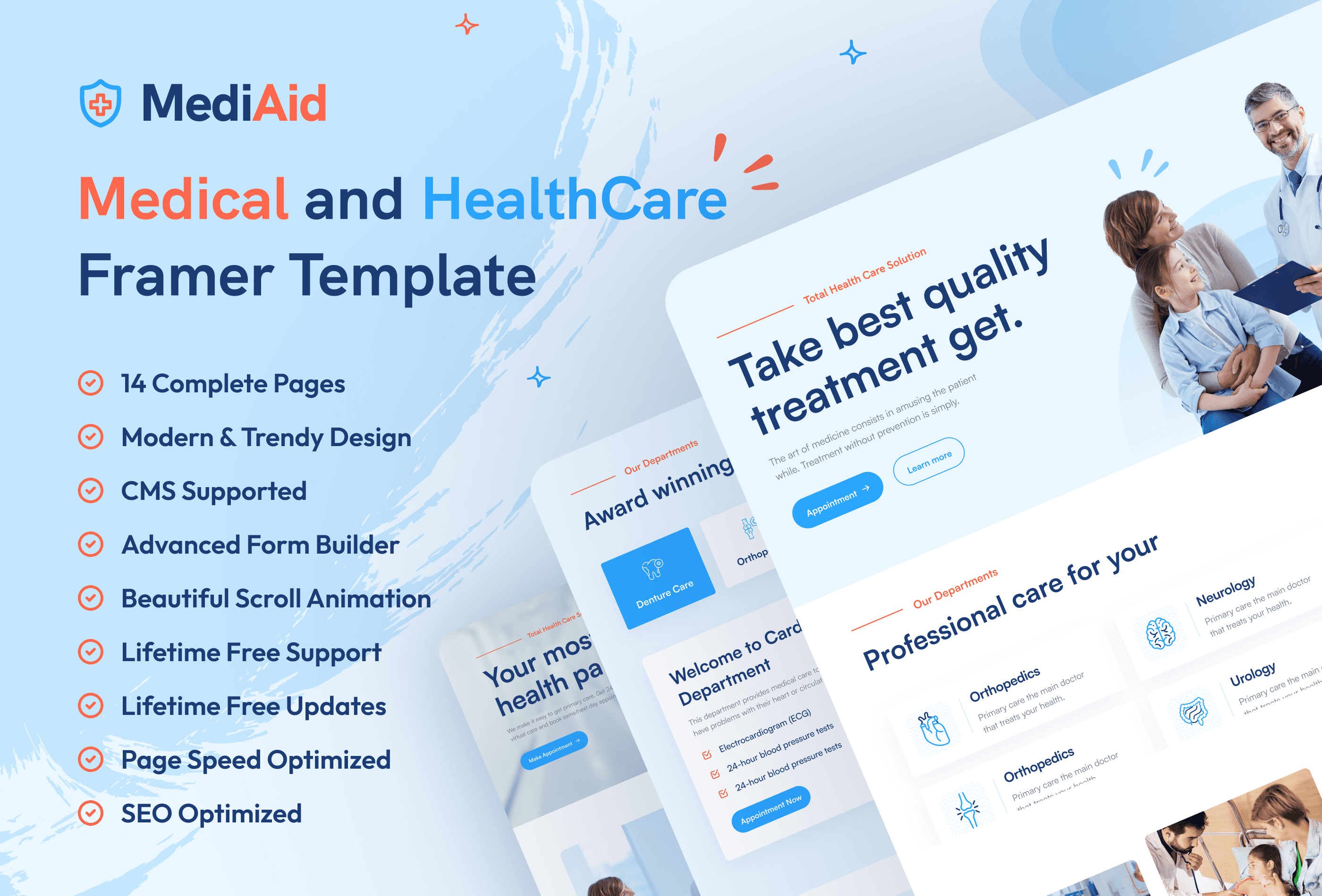 MediAid Framer template preview 2