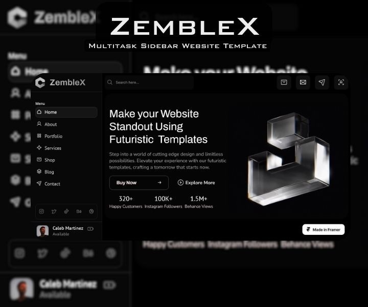 ZembleX Framer template preview 1