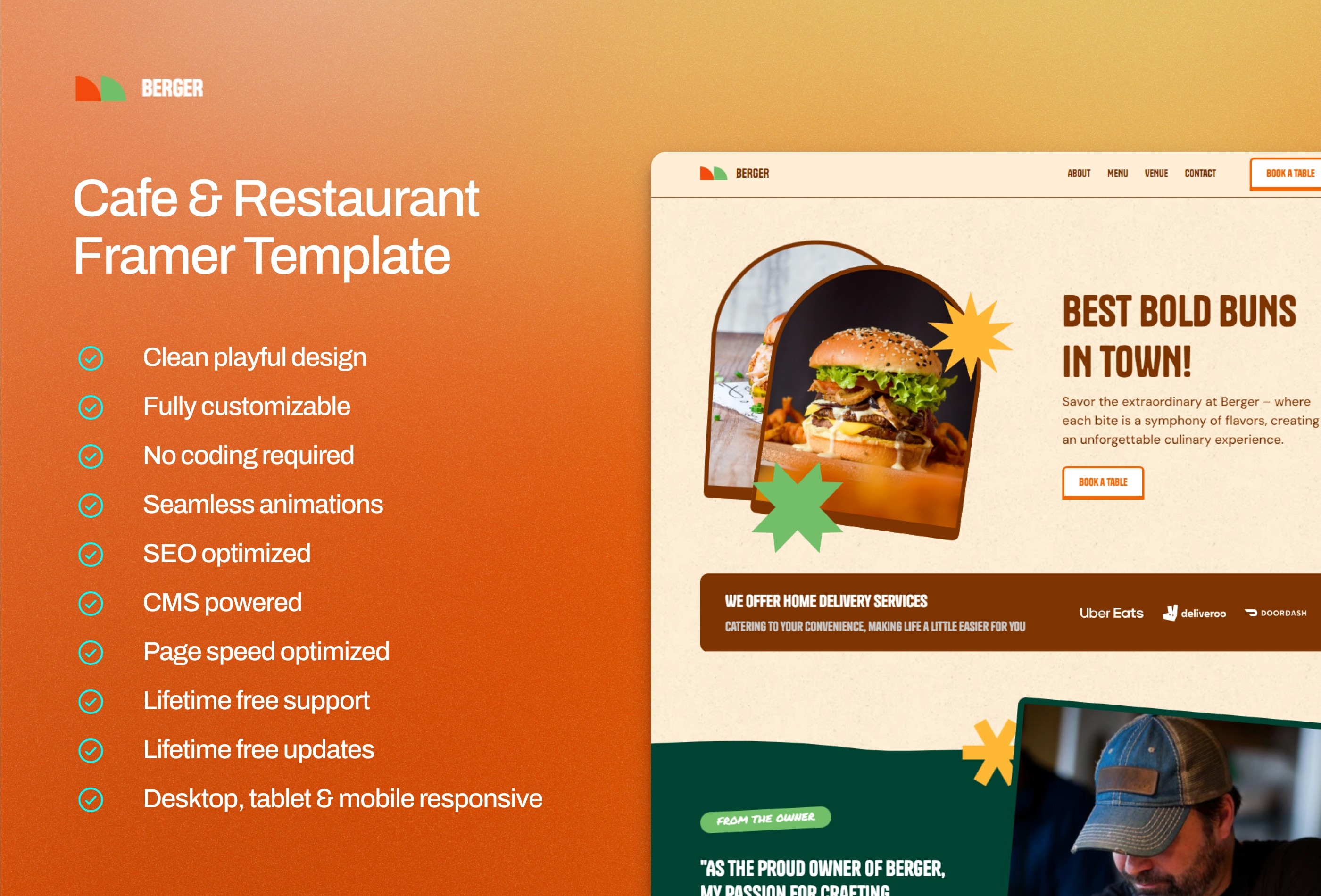 Berger Framer template preview 2