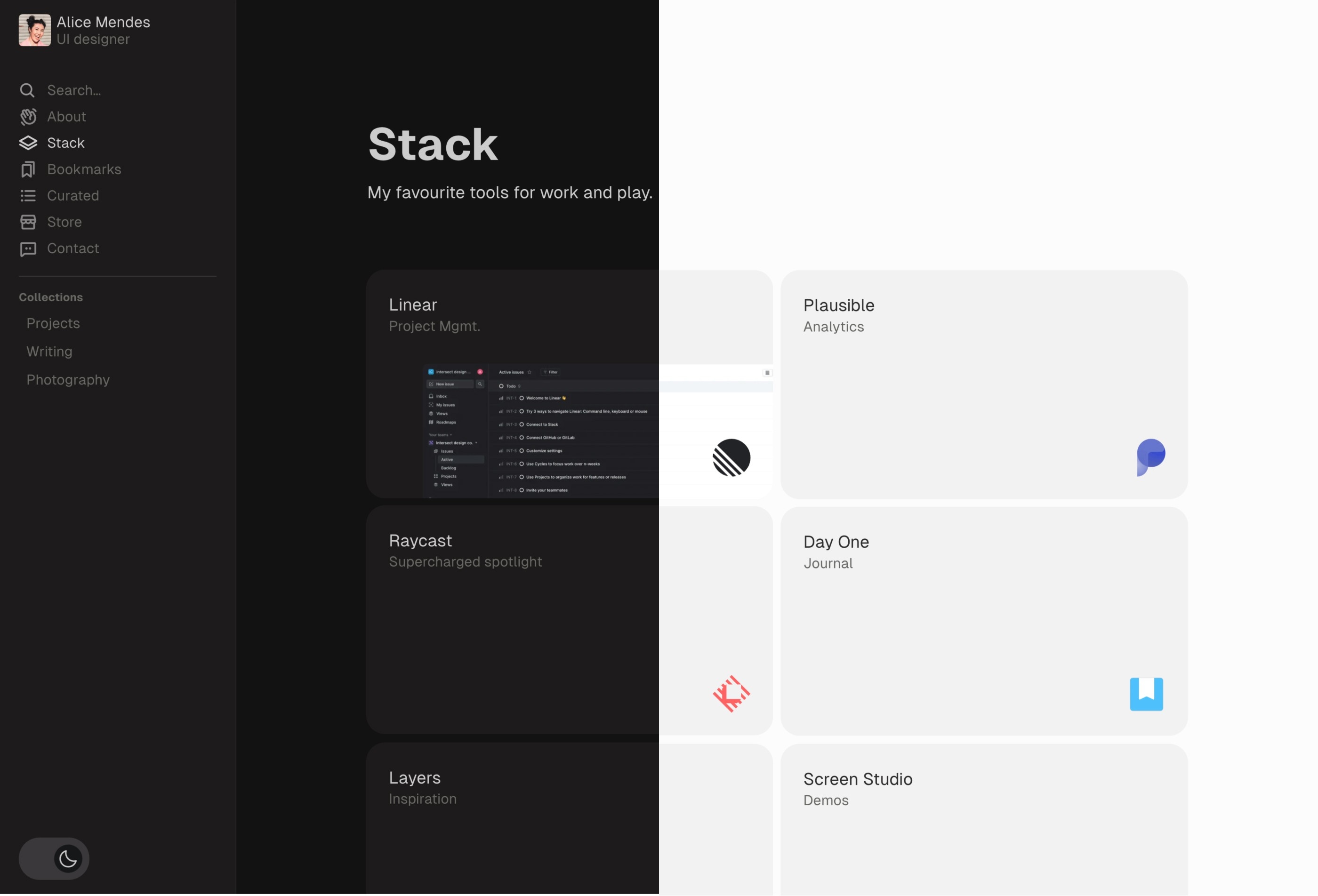 Peek Framer template preview 2