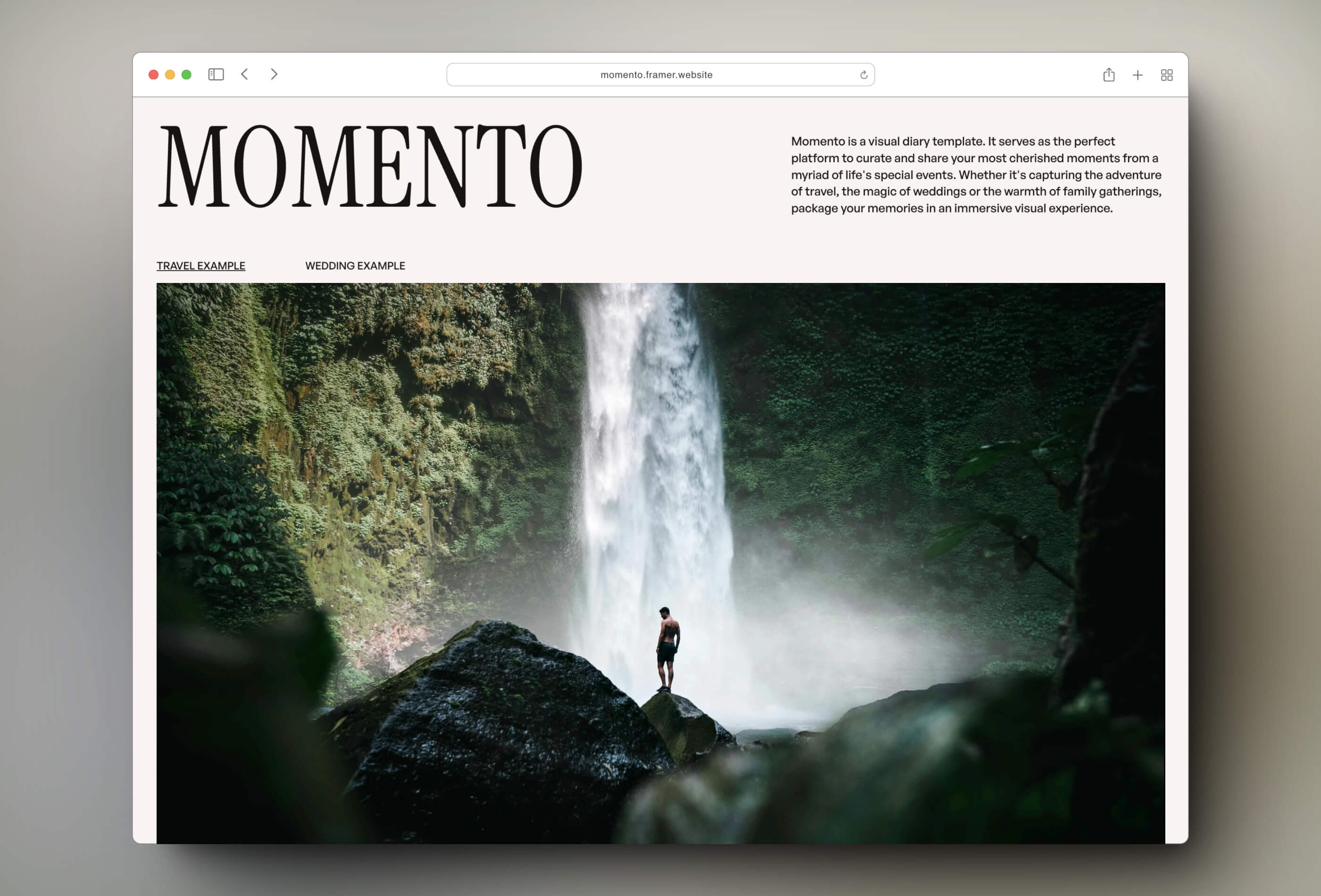 Momento Framer template preview 2