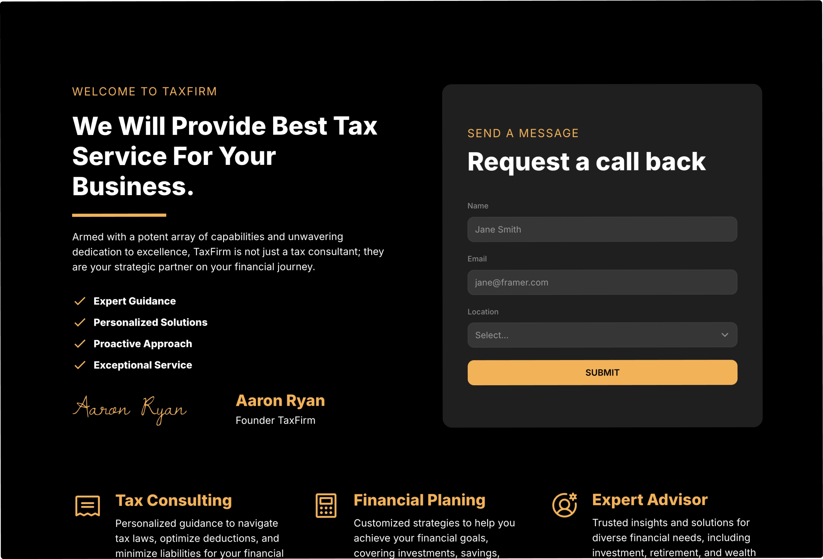 TaxFirm Framer template preview 4