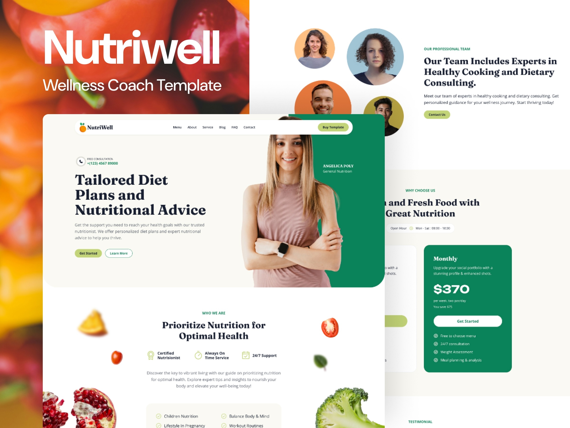 Nutriwell Framer template preview 1