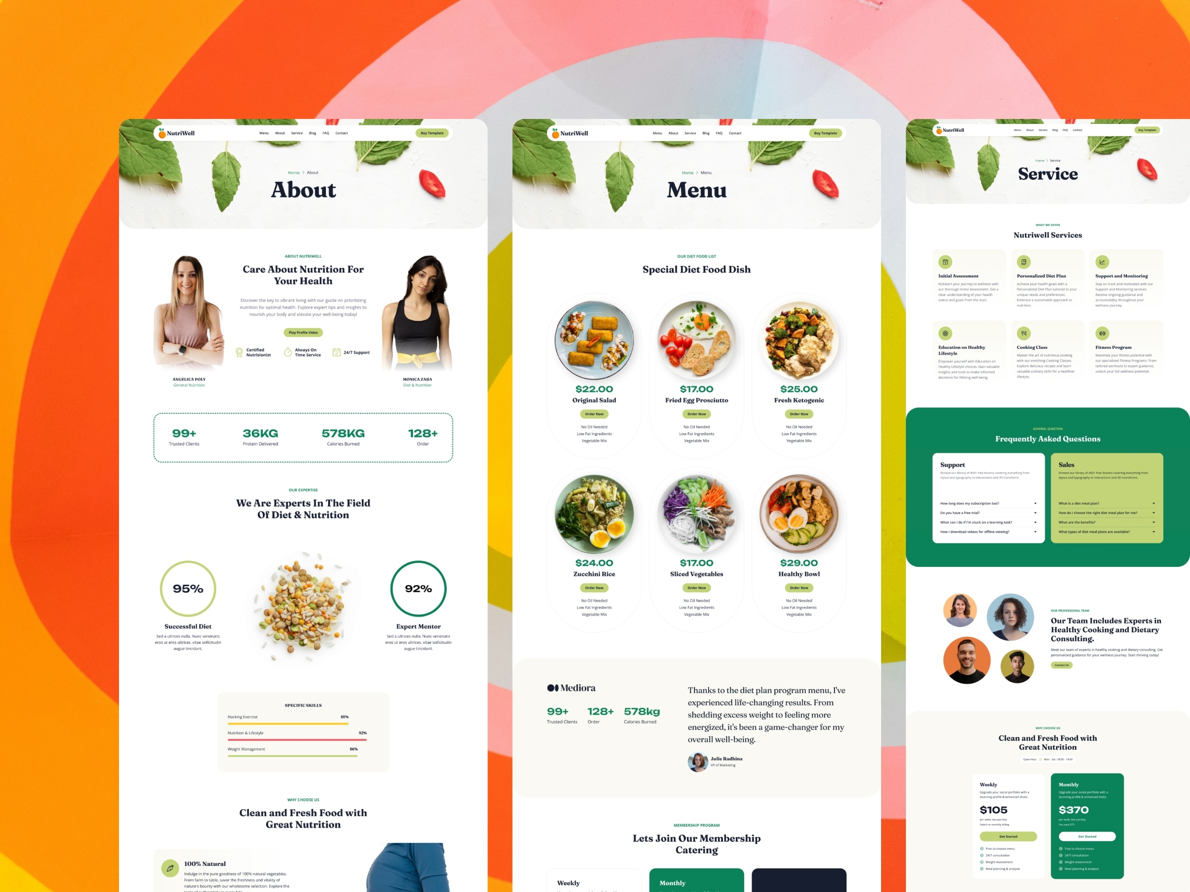 Nutriwell Framer template preview 2