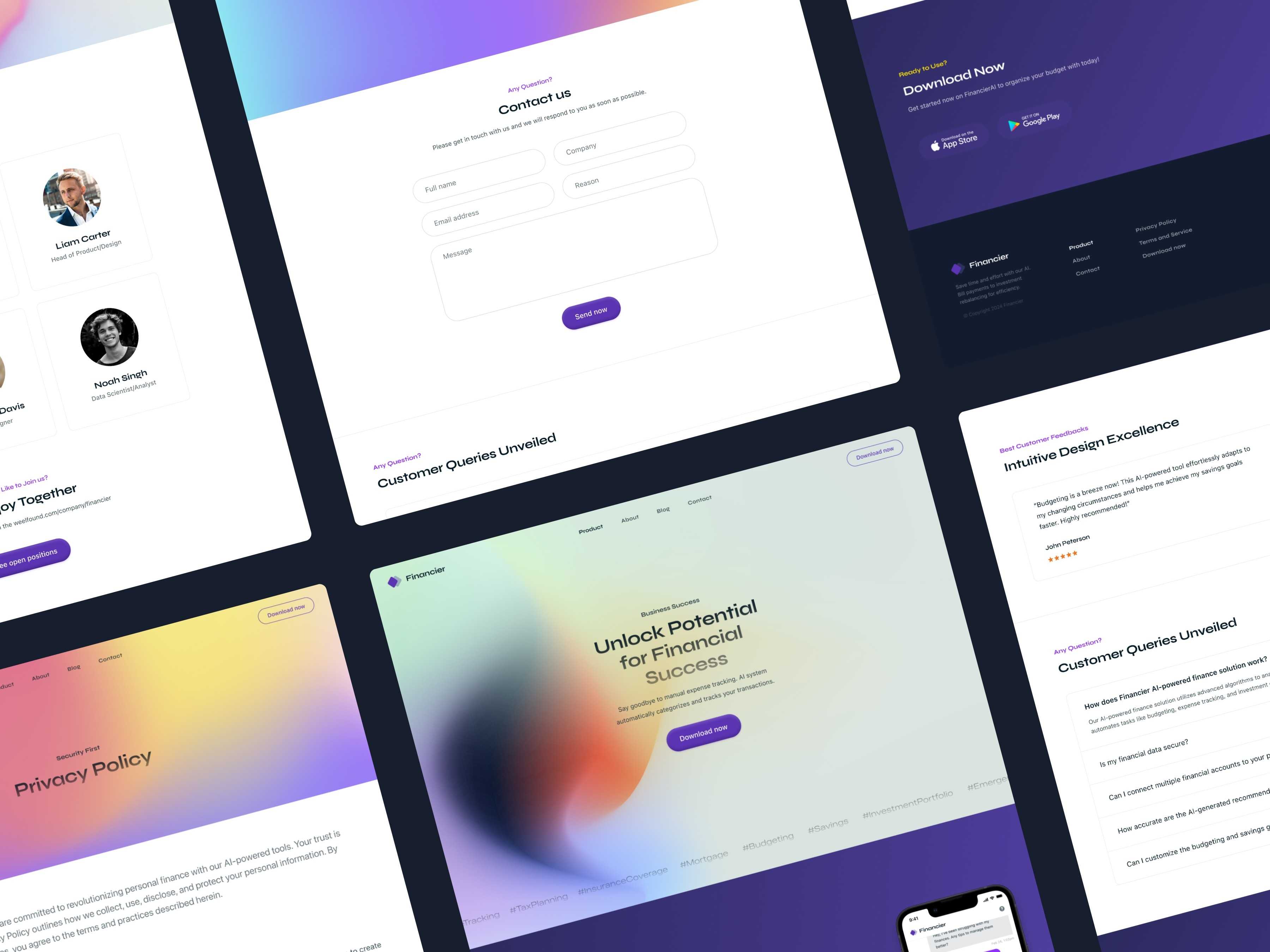 Financier Framer template preview 1