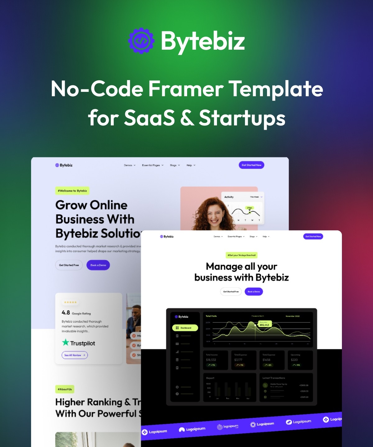 Bytebiz Framer template preview 1