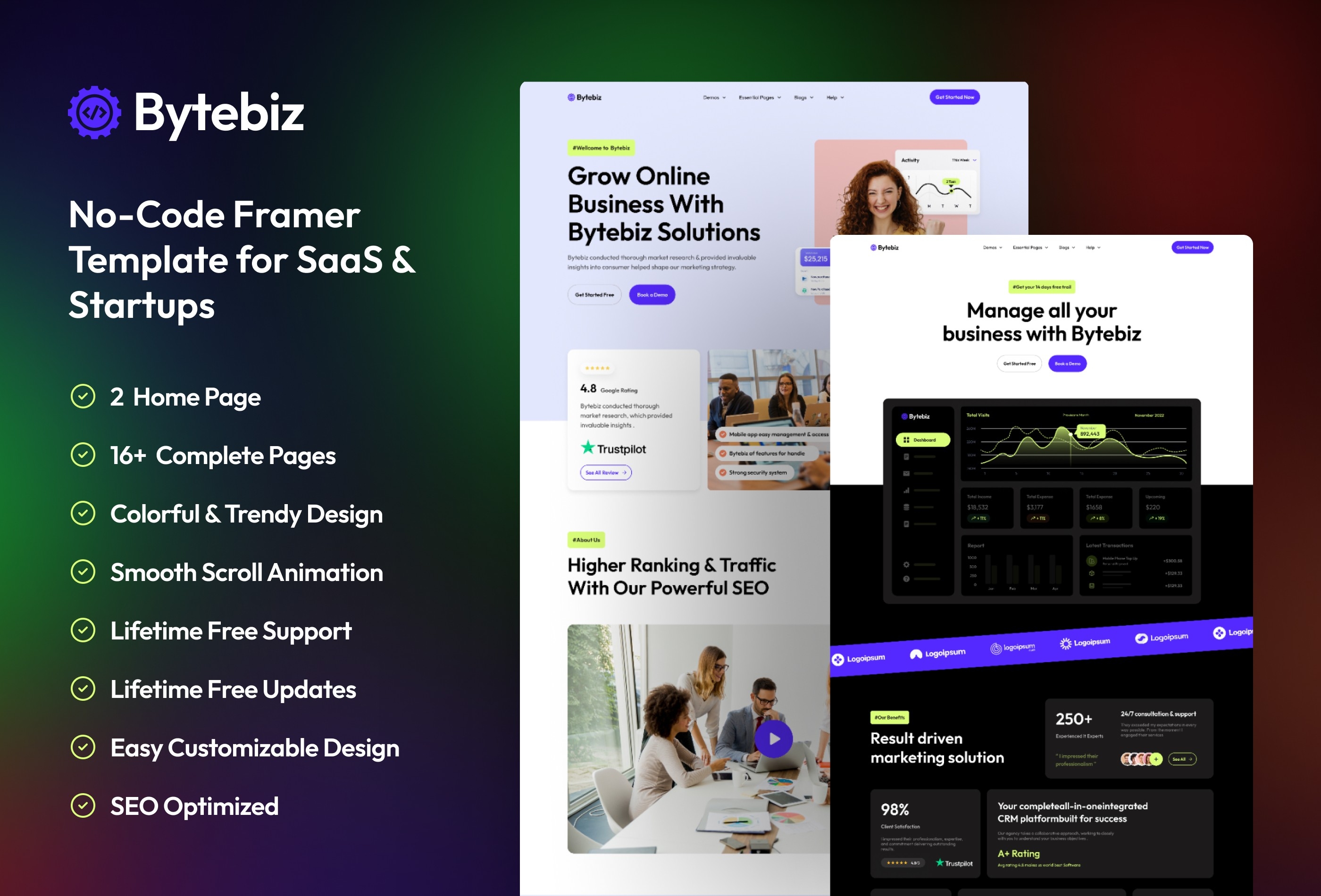 Bytebiz Framer template preview 2