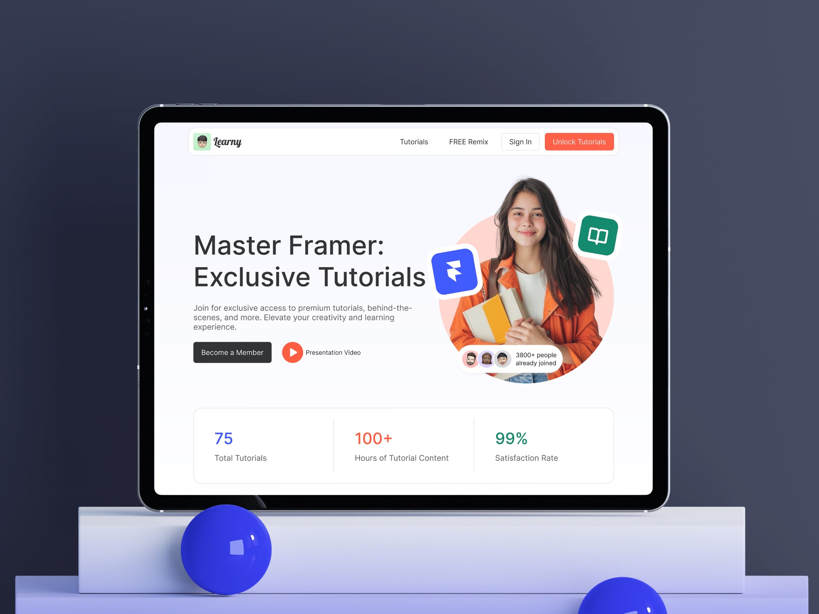 Learny Framer template preview 1