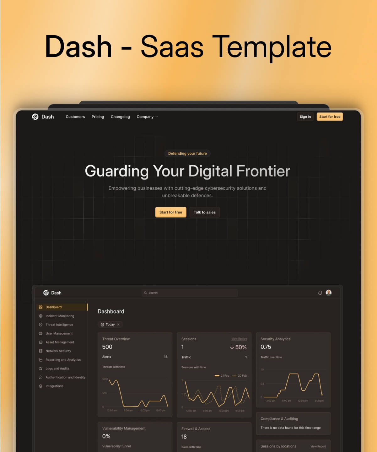 Dash Framer template preview 1