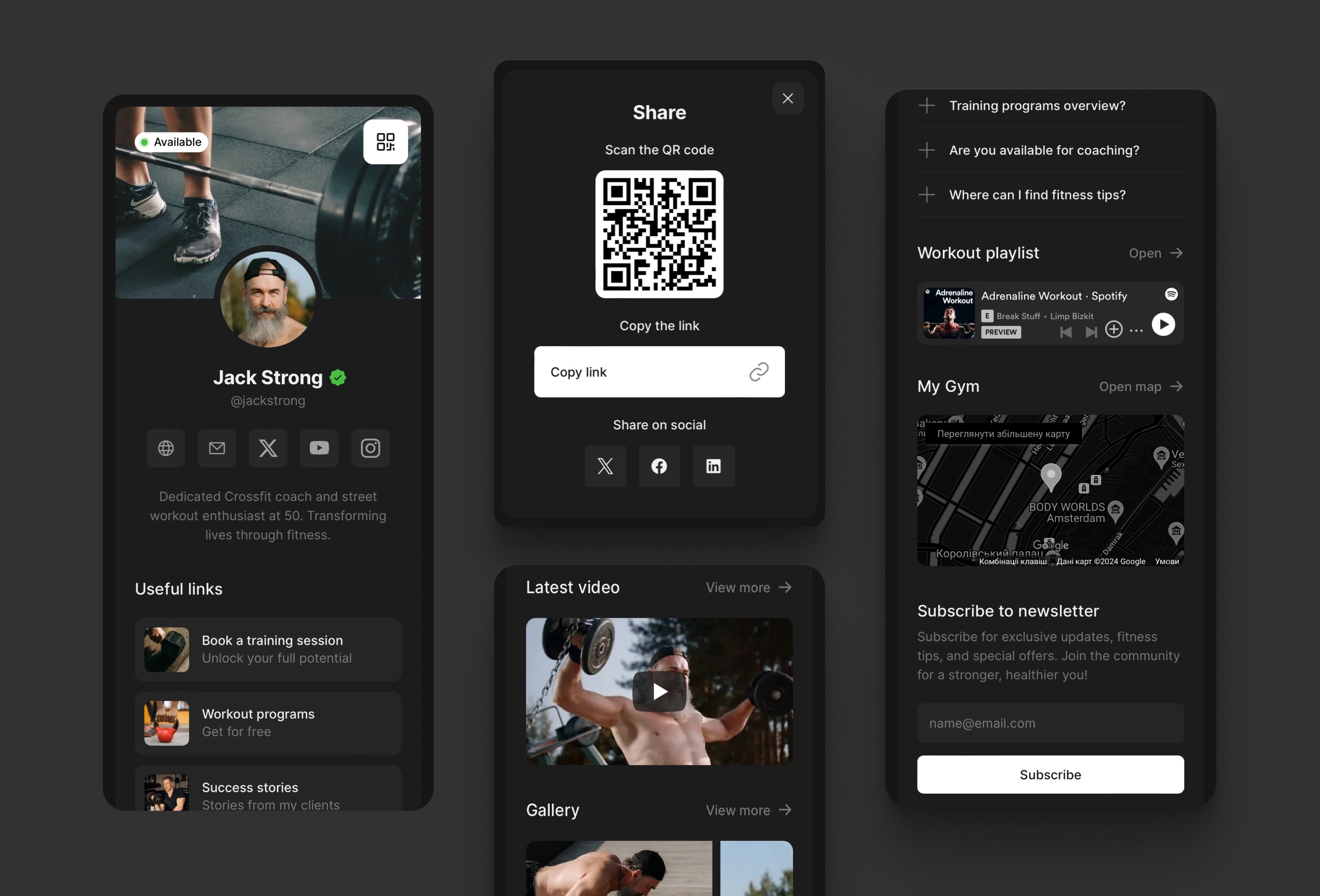 Linqs Framer template preview 3