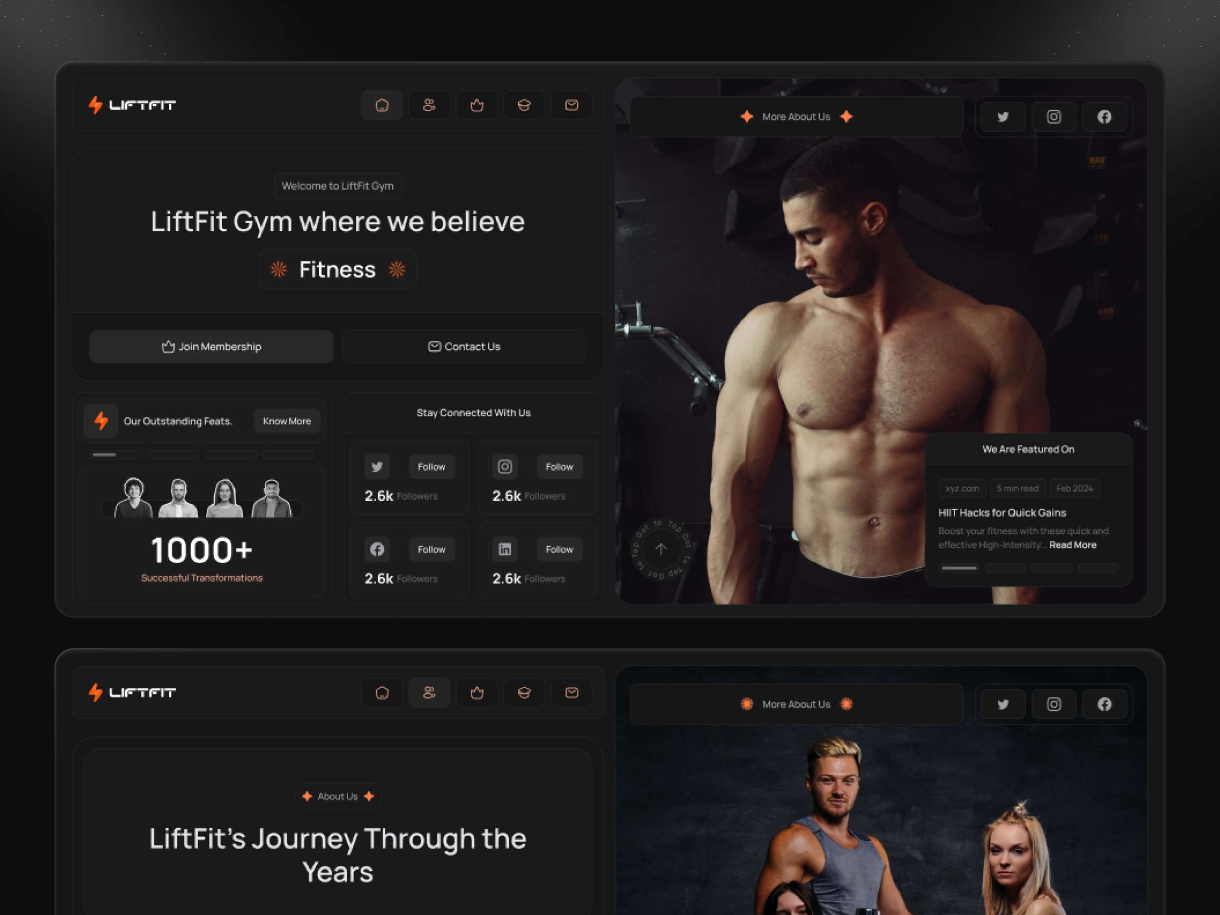 LiftFit Framer template preview 1