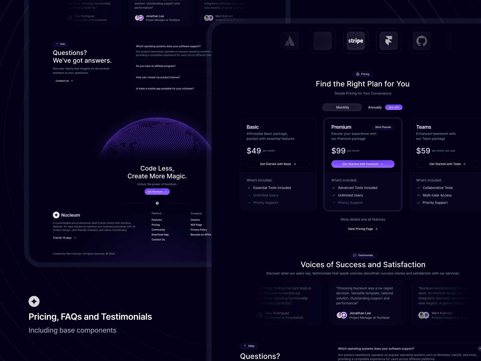 Nucleum Framer template preview 3