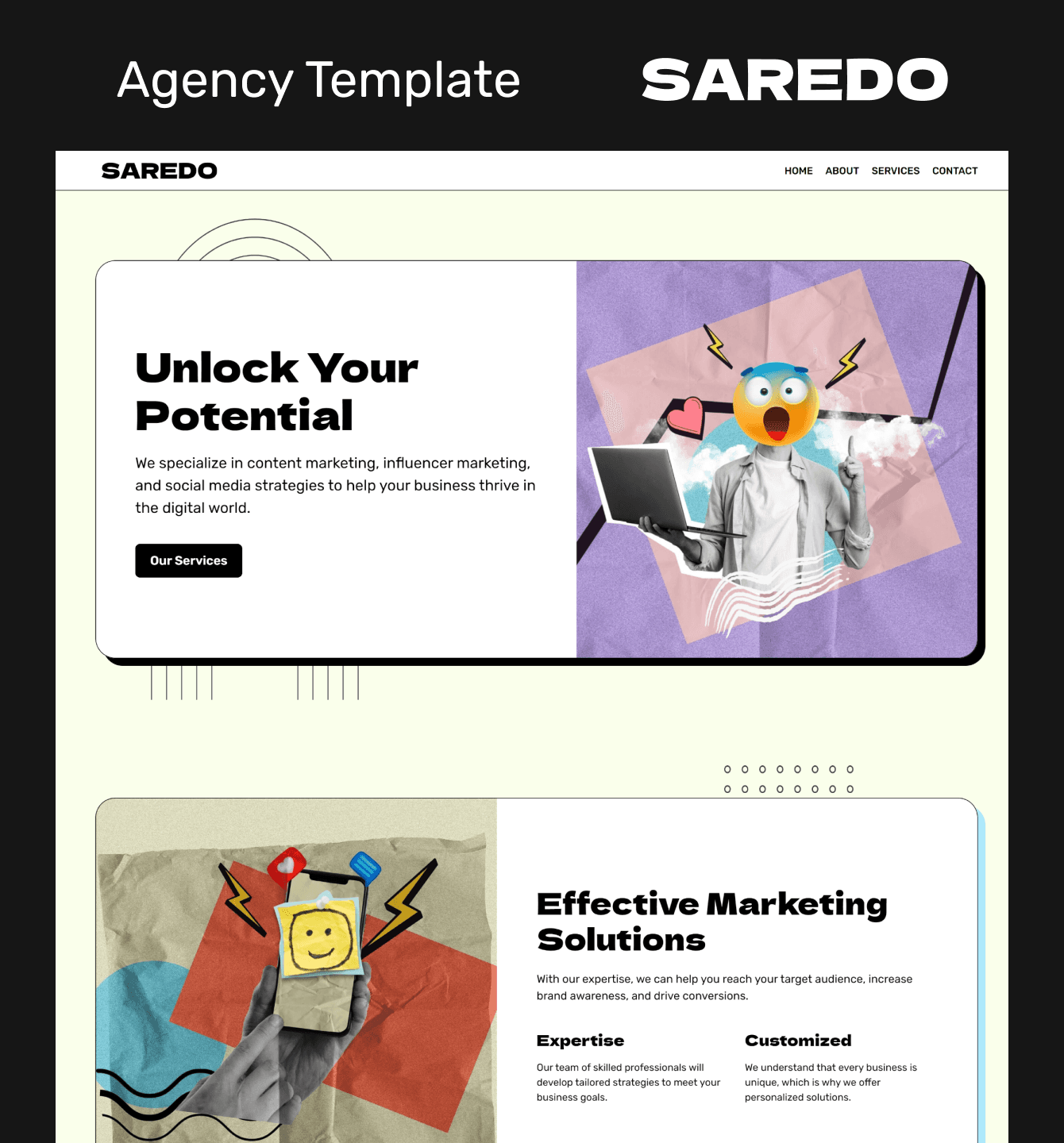 SAREDO Framer template preview 1