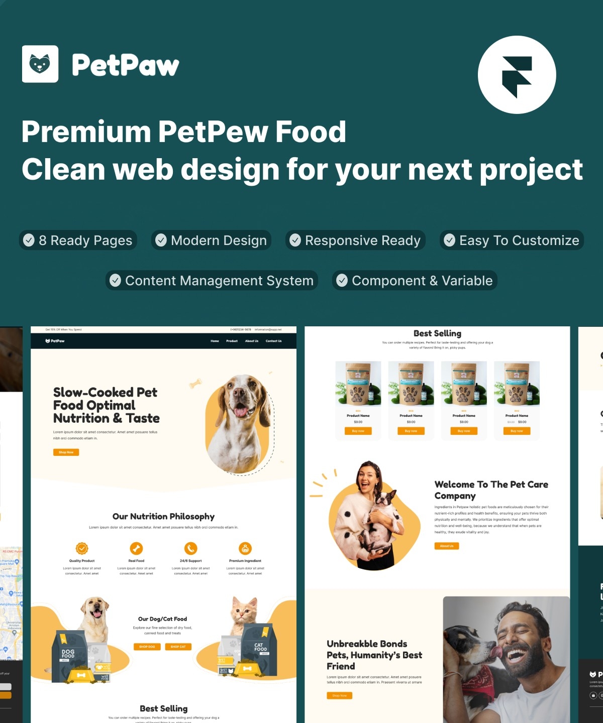 PetPaw Framer template preview 1