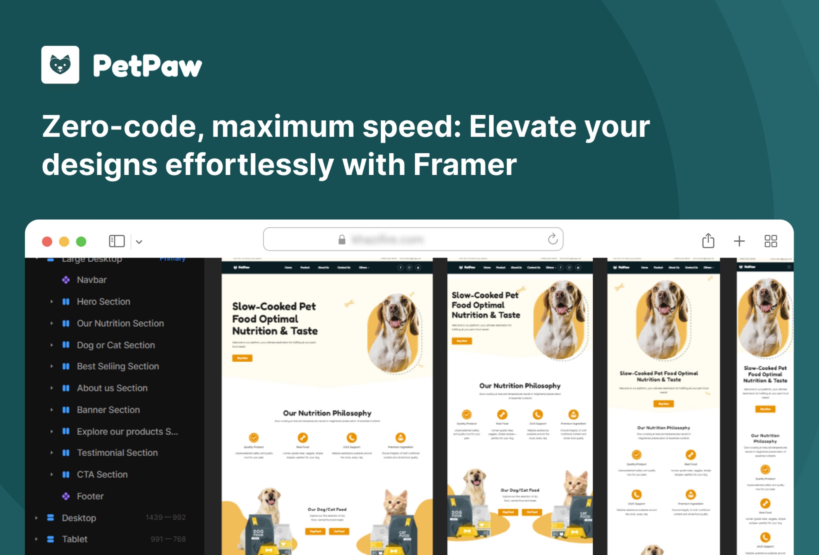 PetPaw Framer template preview 4