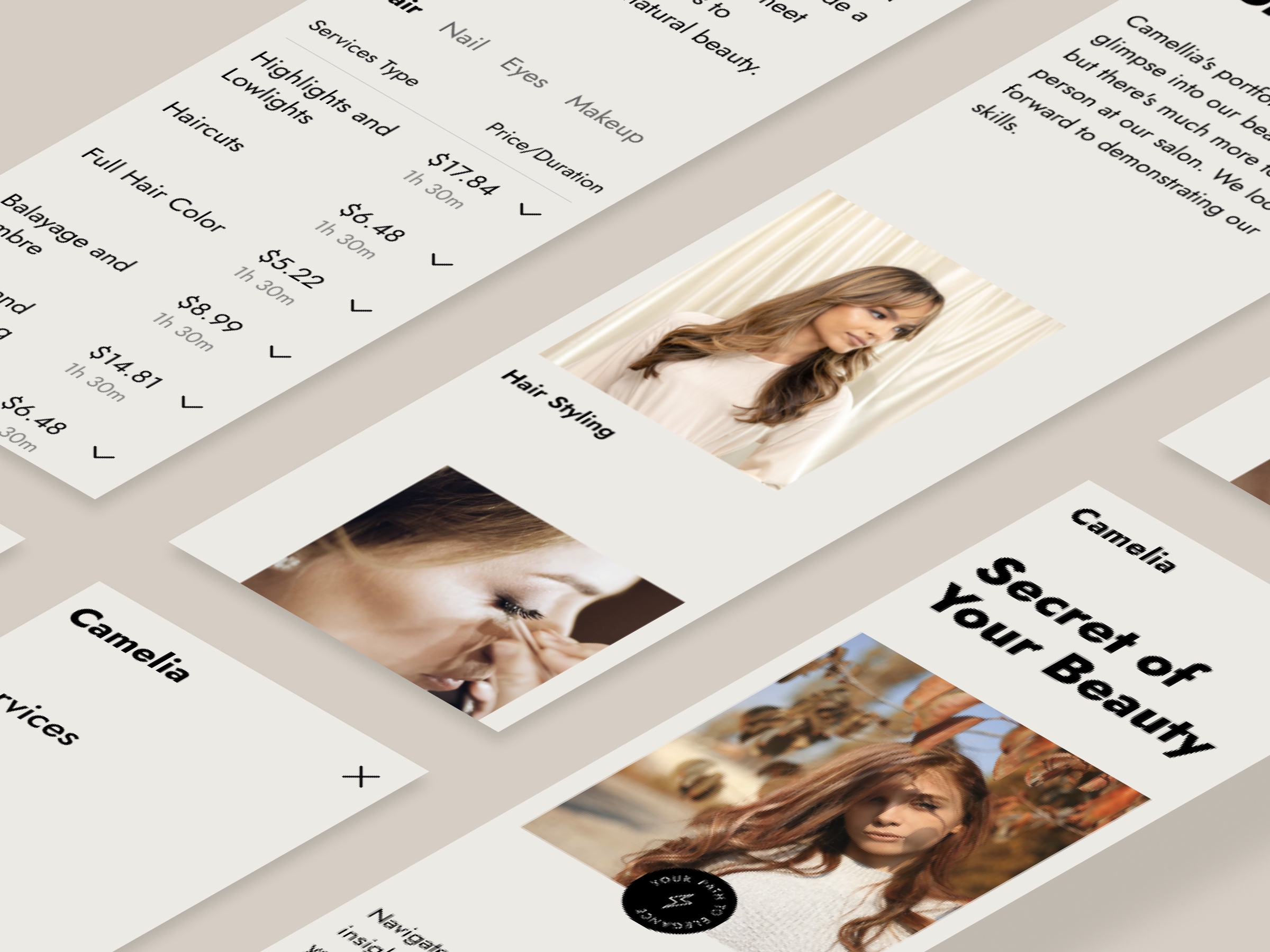 Camelia Framer template preview 4