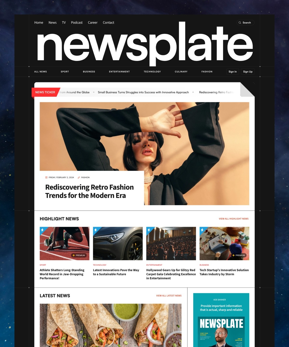 Newsplate Framer template preview 1