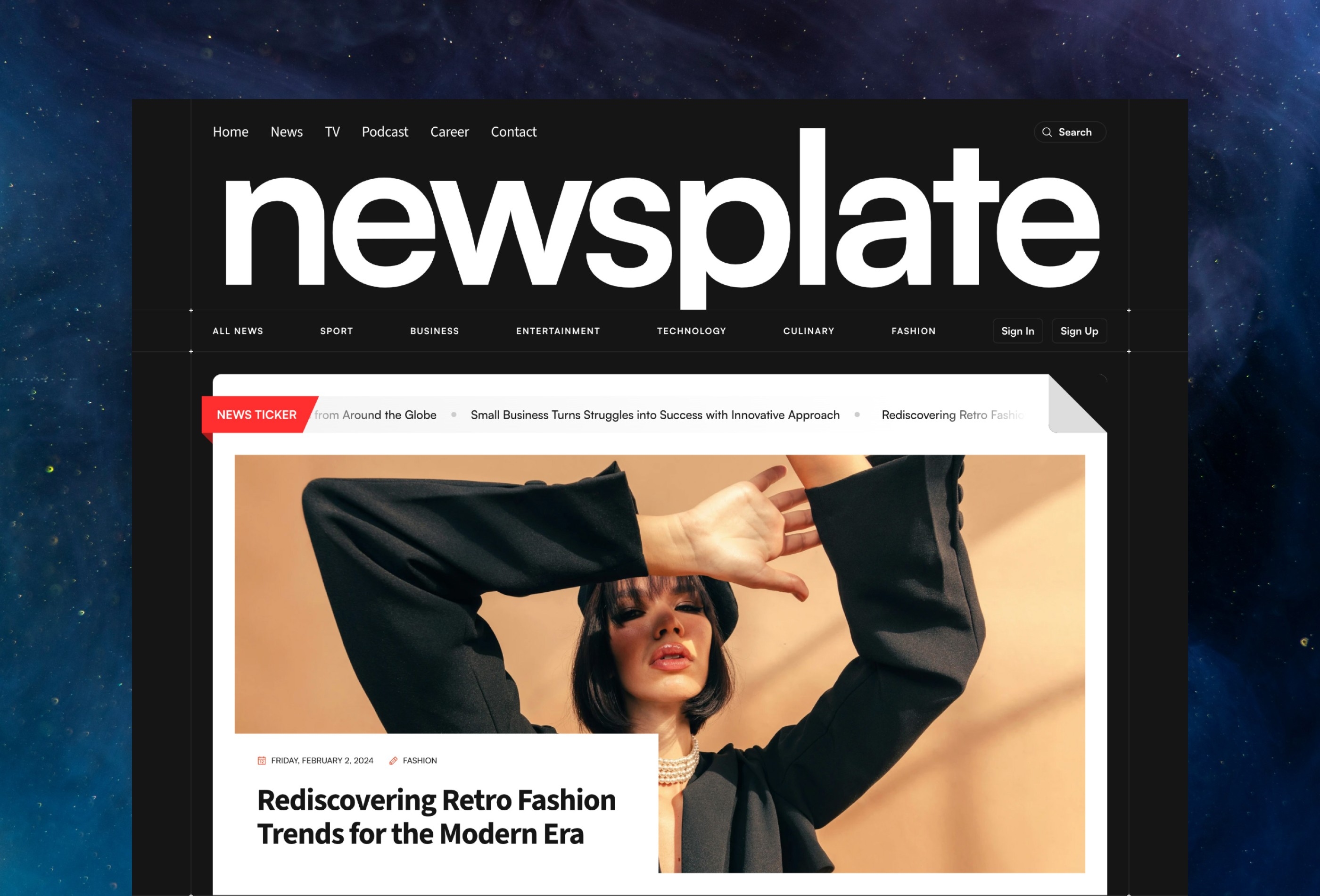 Newsplate Framer template preview 2