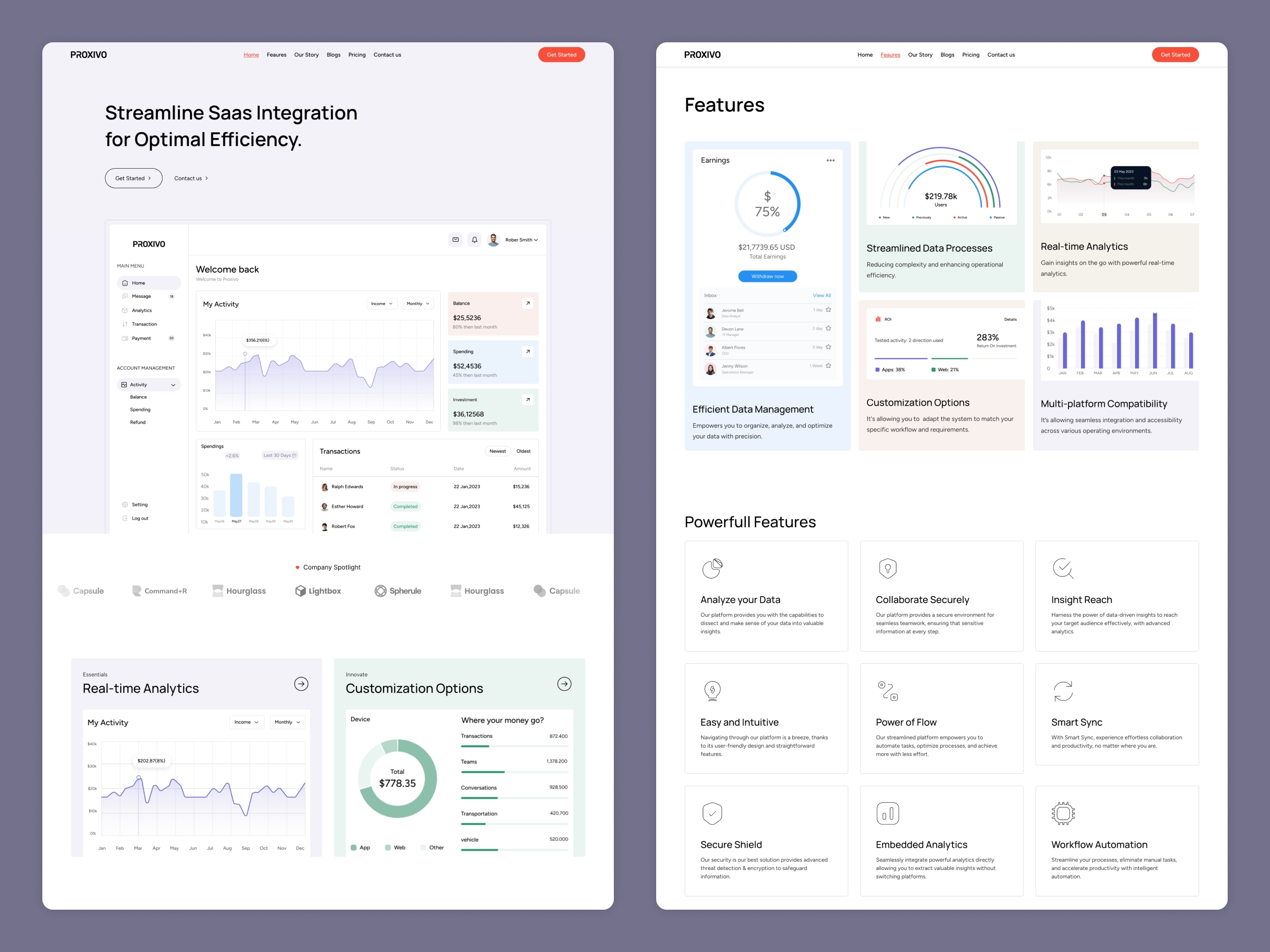 Proxivo Framer template preview 2