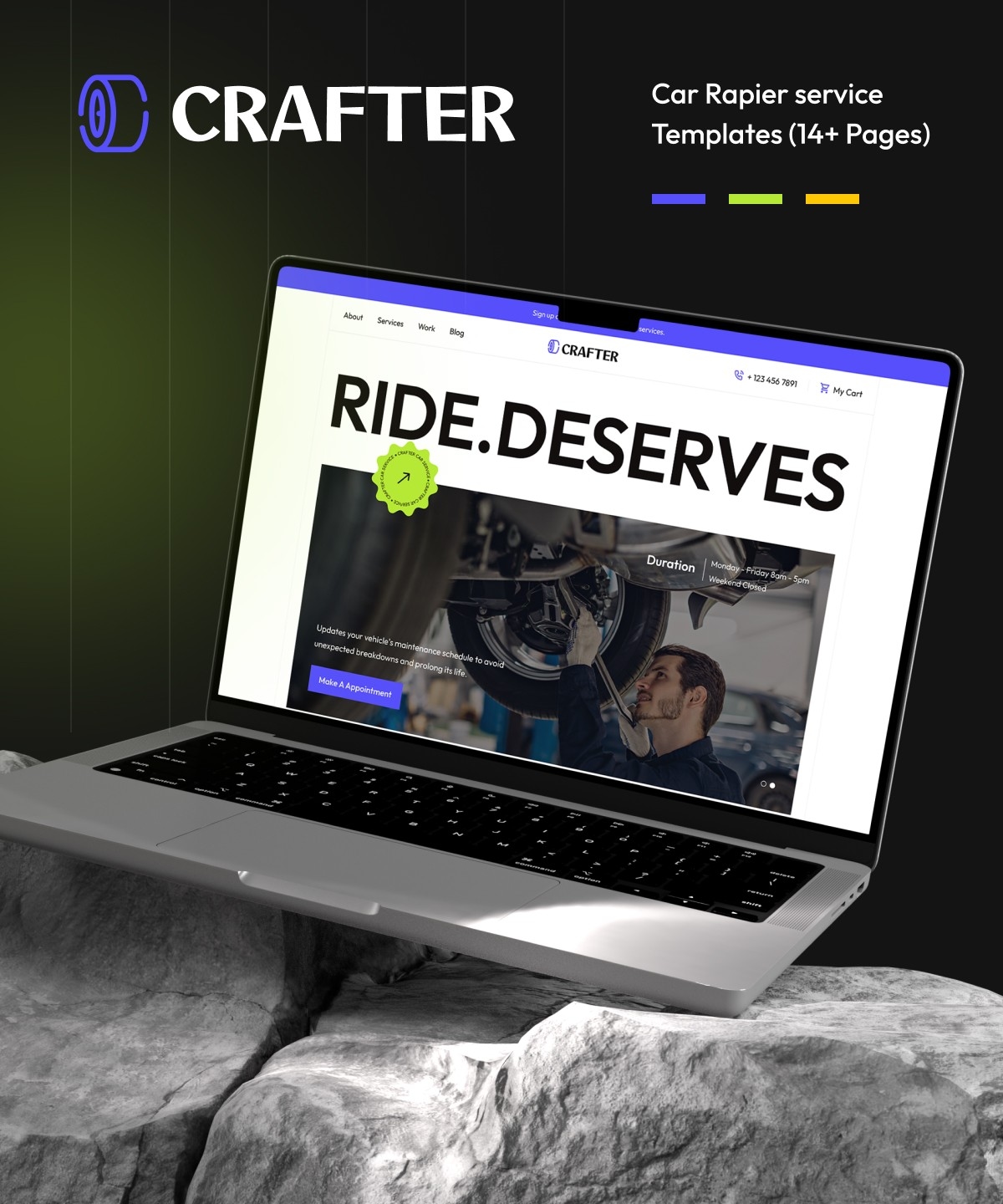 Crafter Framer template preview 1