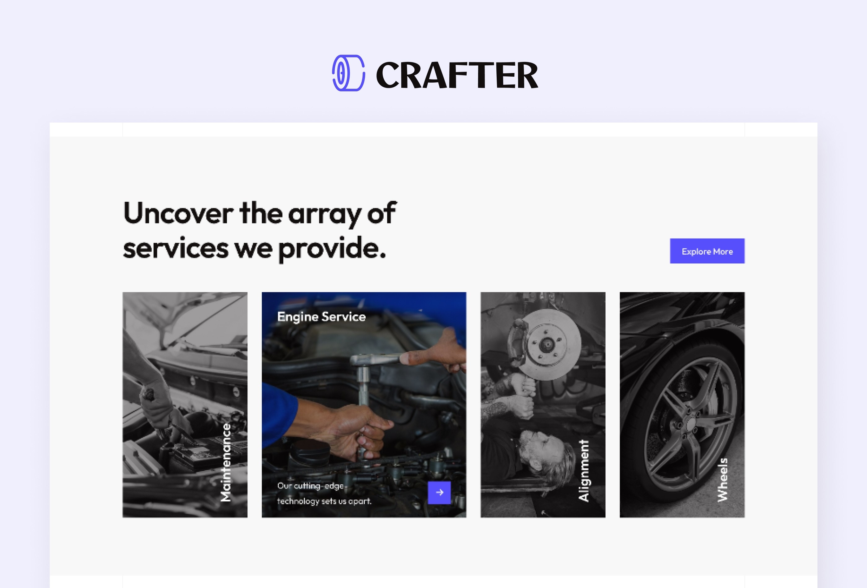 Crafter Framer template preview 4