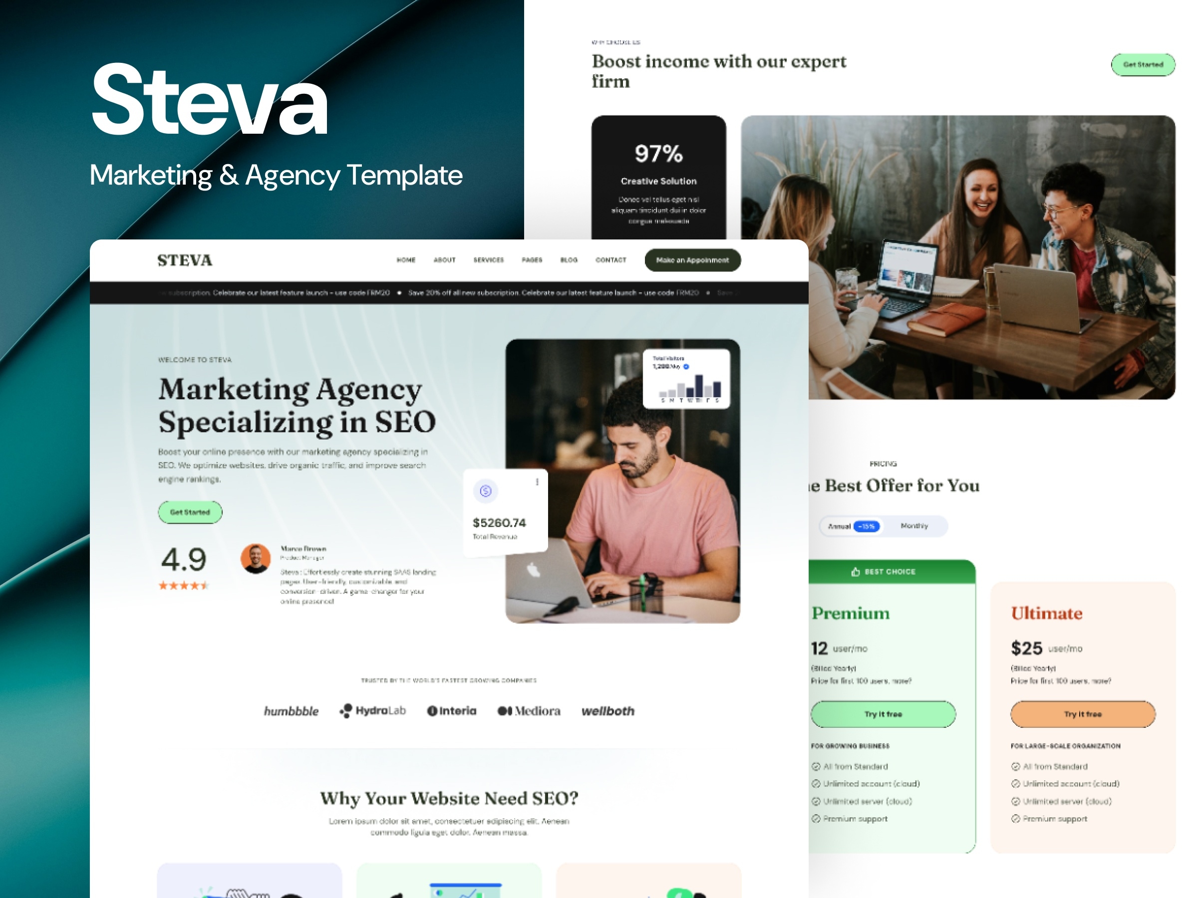 Steva Framer template preview 1