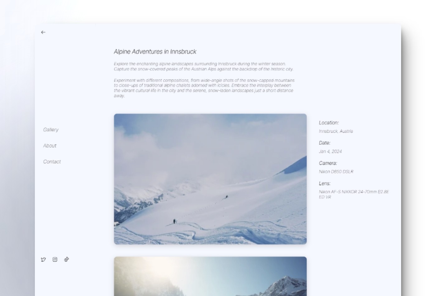 Snow Framer template preview 2