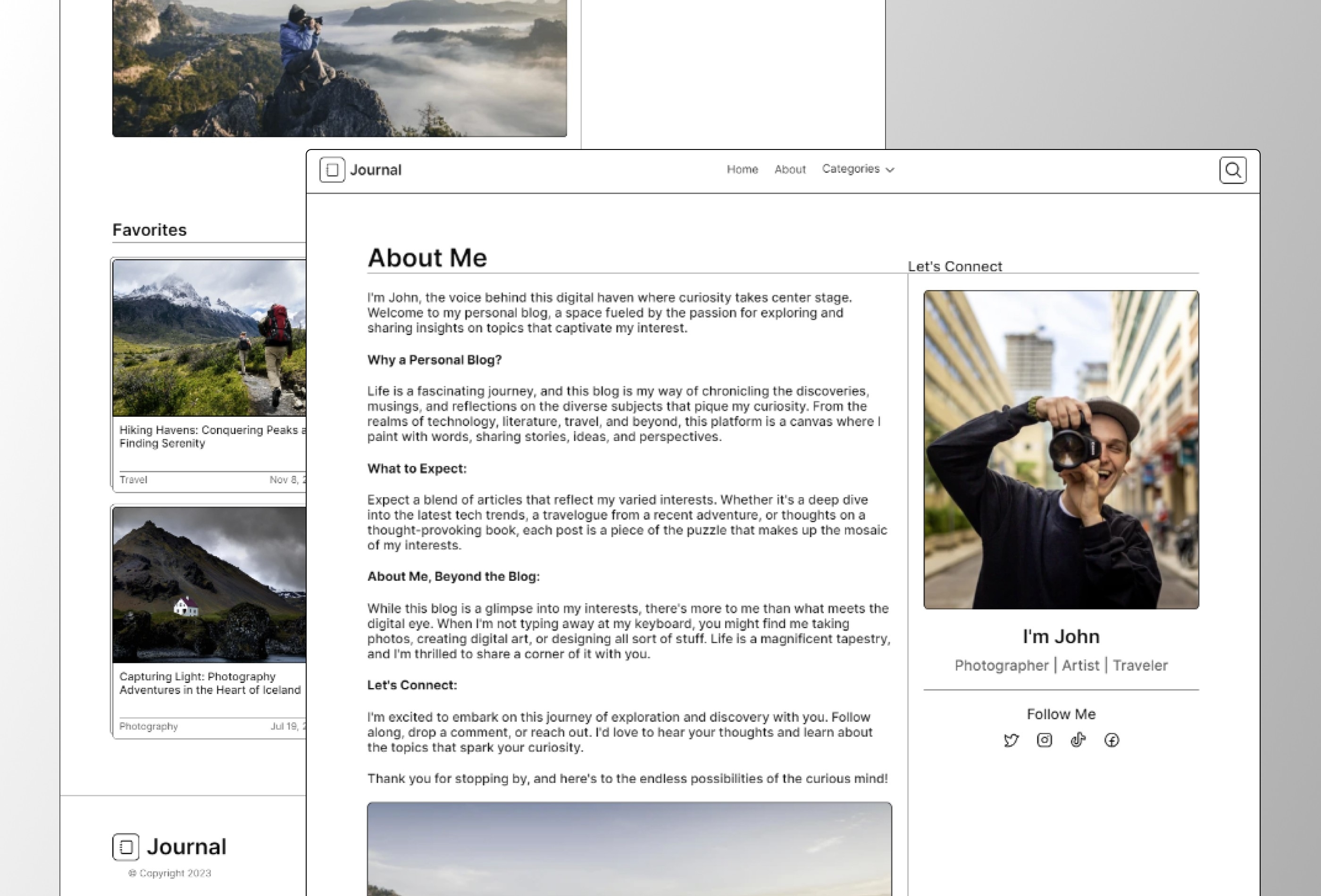 Journal Framer template preview 3