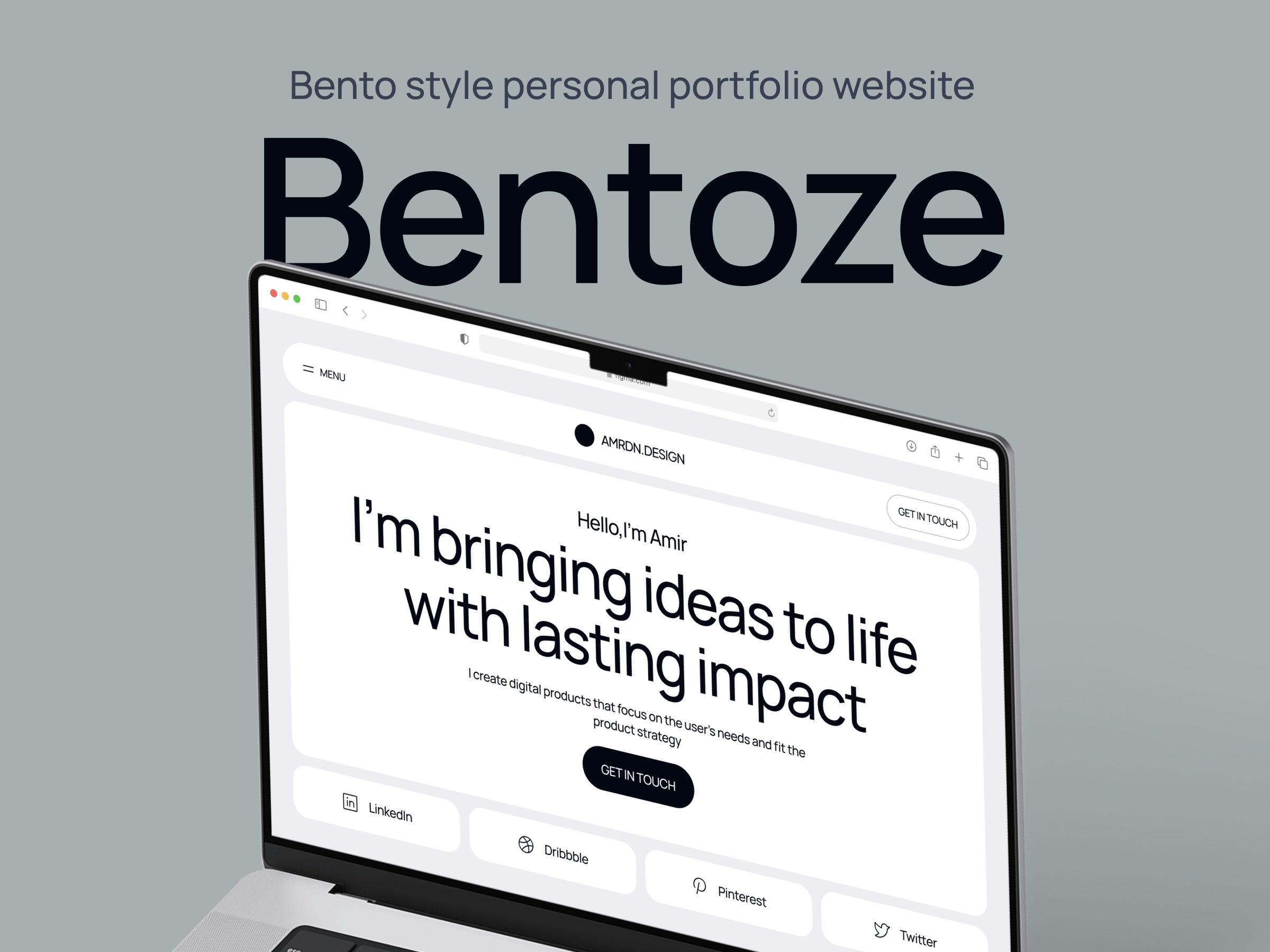 Bentoze Framer template preview 1