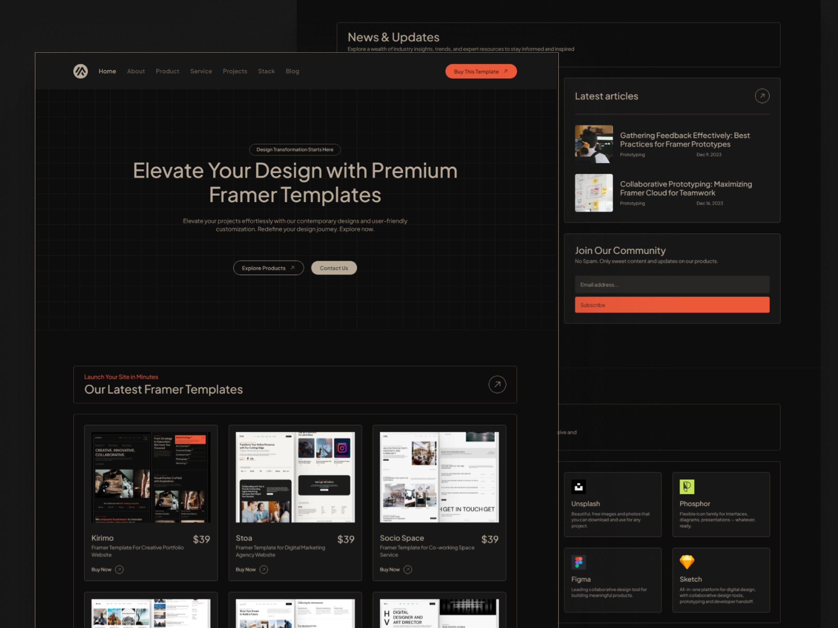 Marcframe Framer template preview 2