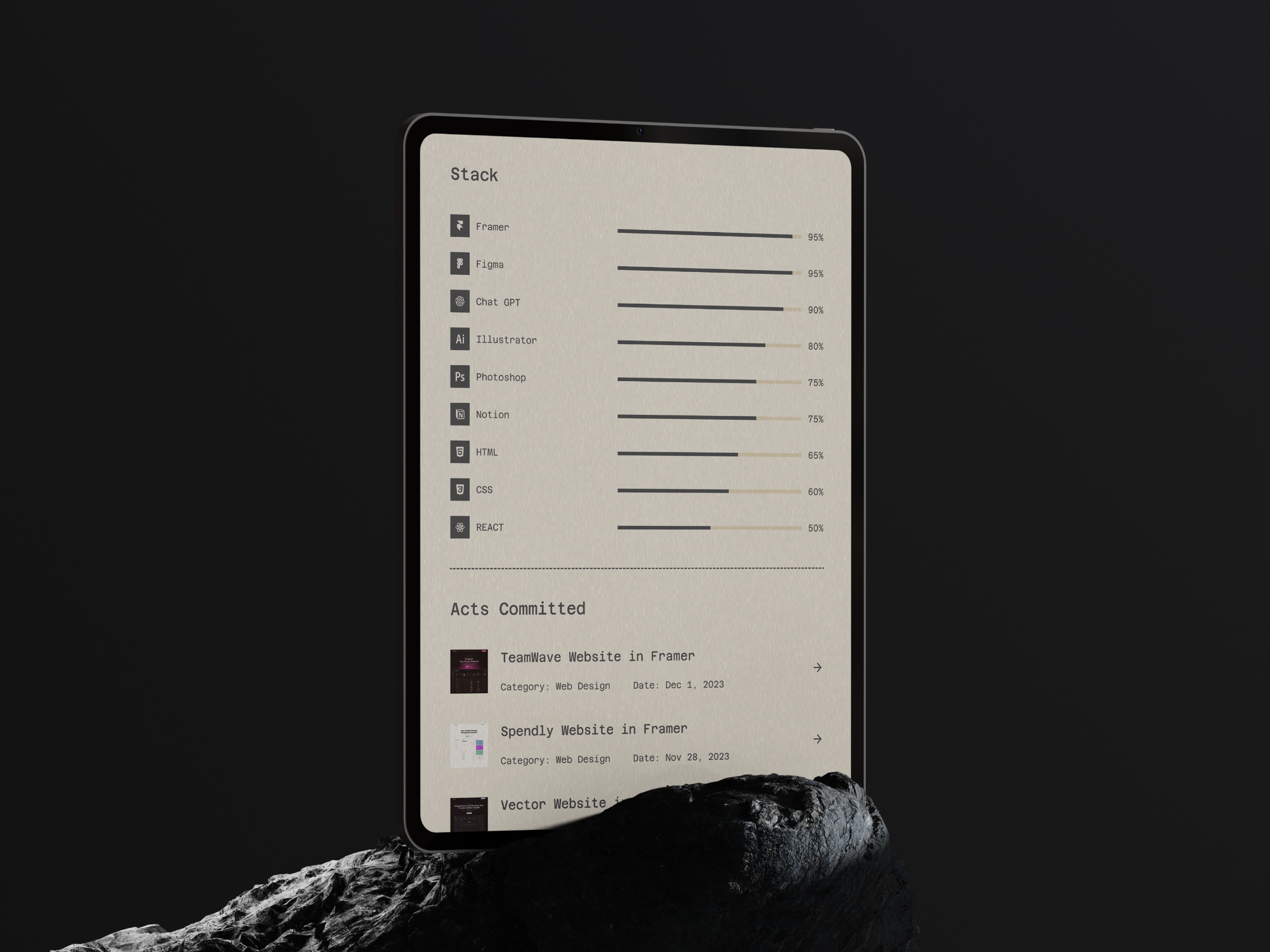 Wanted Framer template preview 3